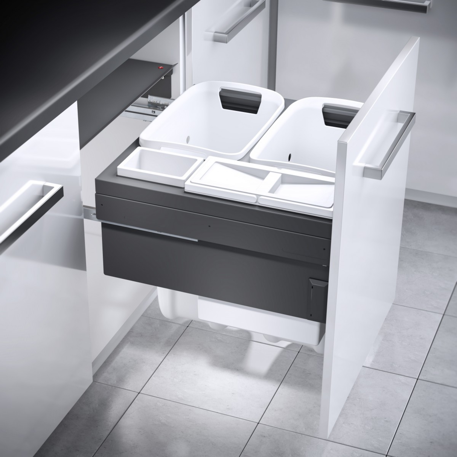 Hailo Laundry Carrier c.60 2x33l+12l 2,5l gris 