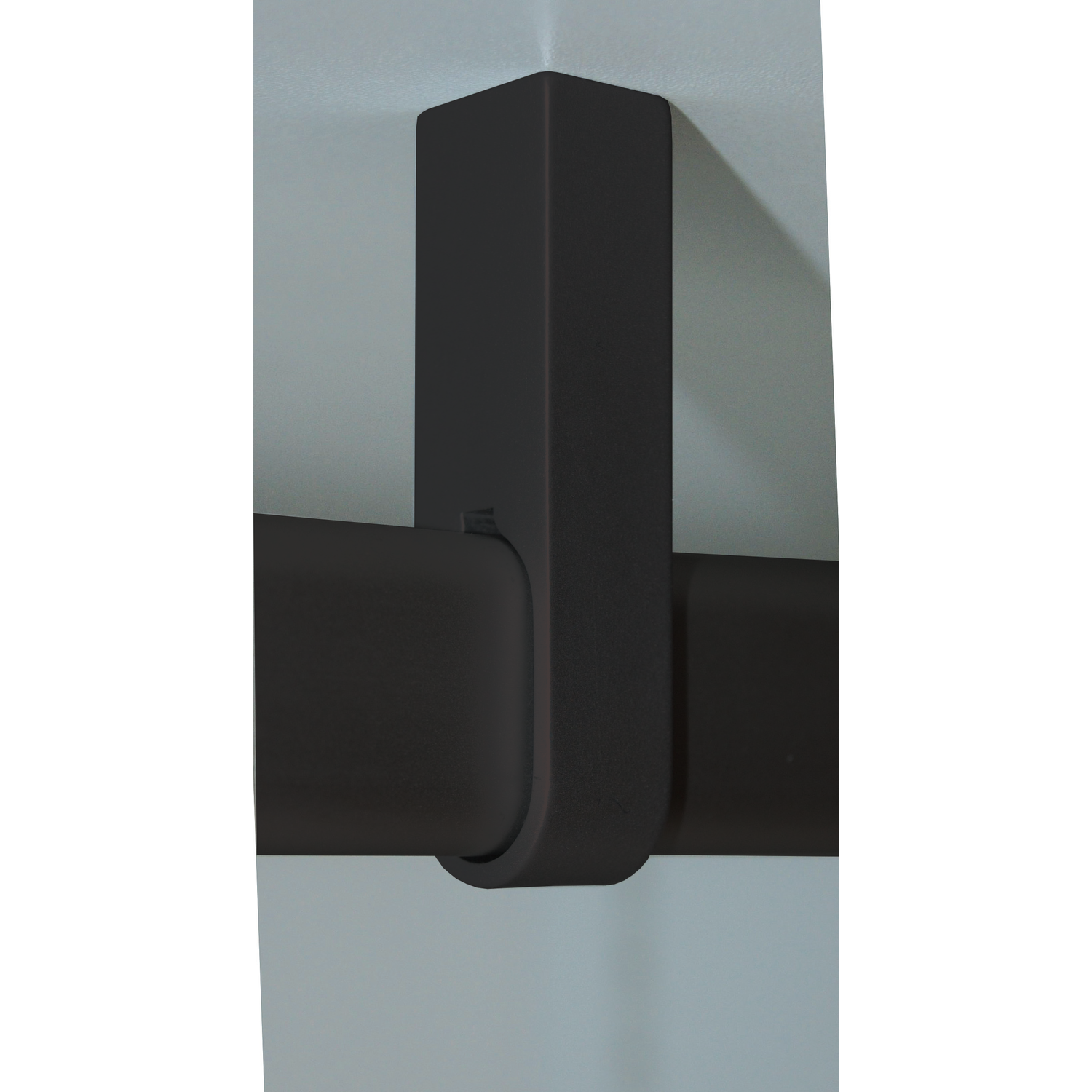 Support tube penderie ovale ouvert zamac noir 14x30