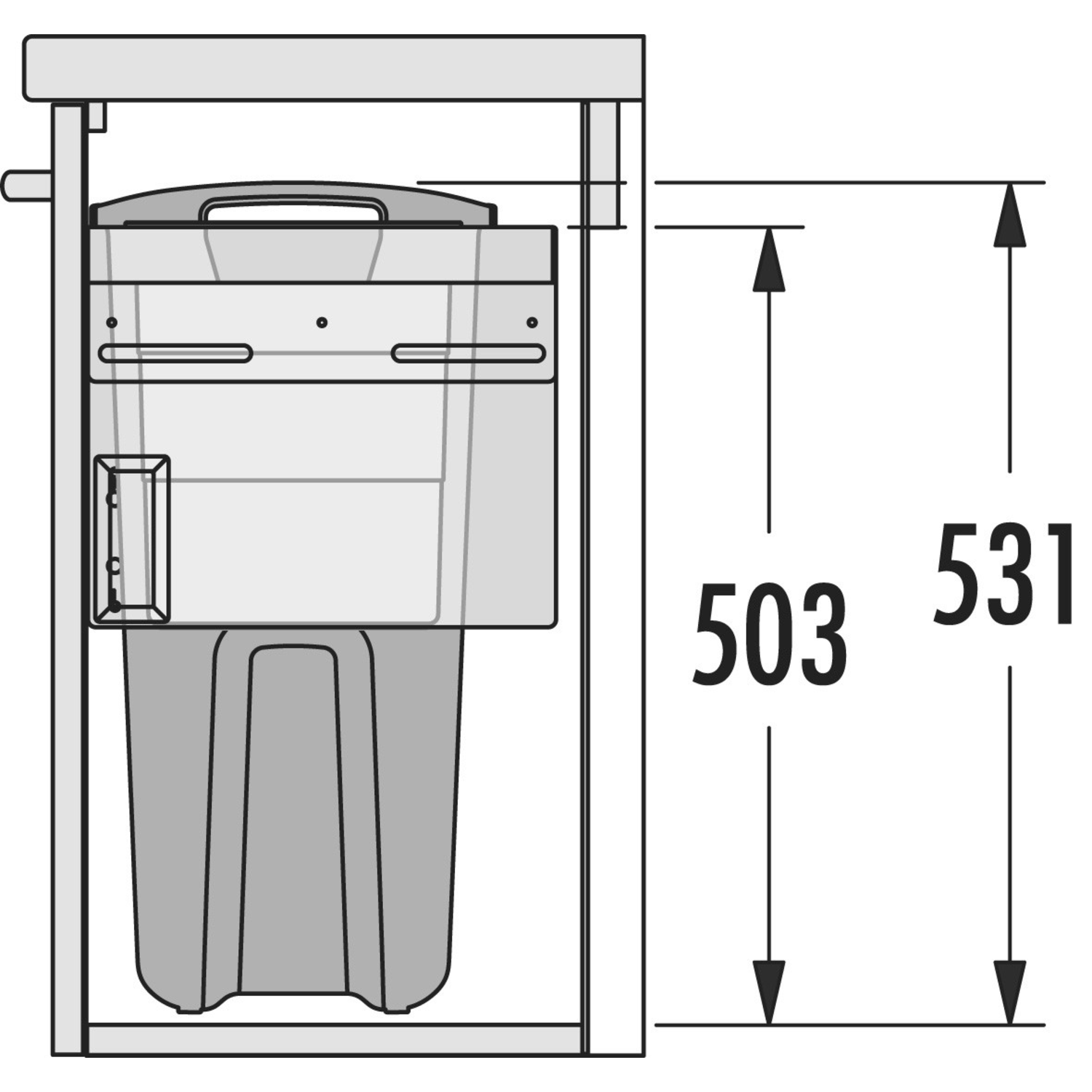 Hailo Laundry Carrier sdb k.60 33l+4l gris 