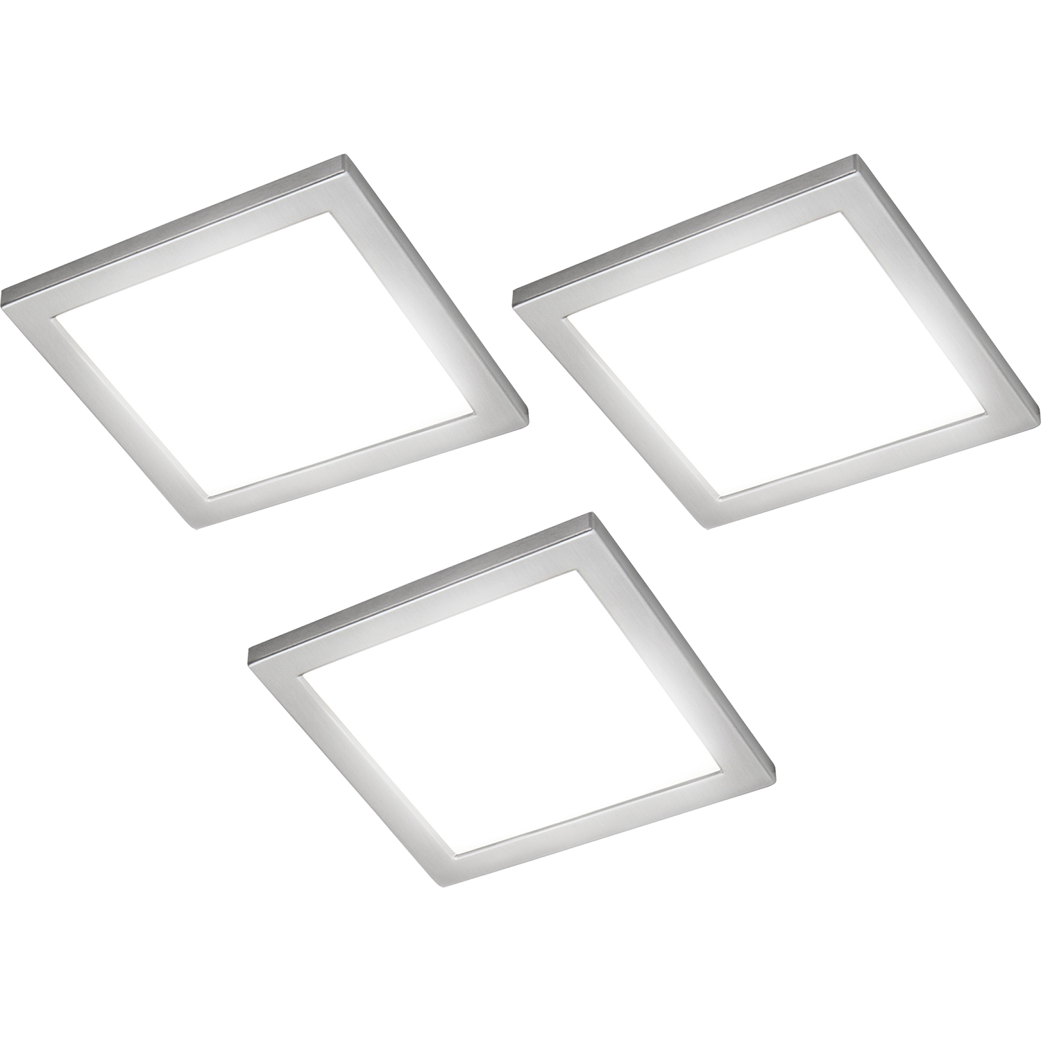 Ria led-Set 3 x 5.4w 12V 3000K inox + interrupteur 
