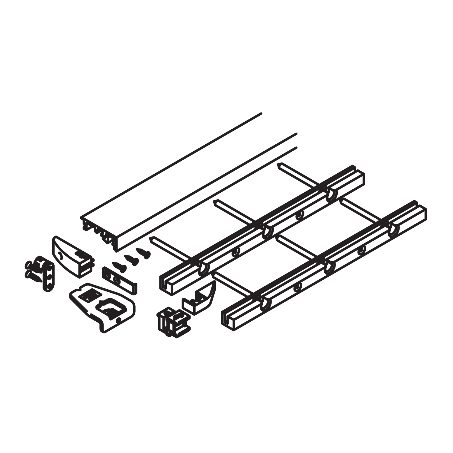 Hawa Folding Concepta 25 rail de guidage 1300mm noir