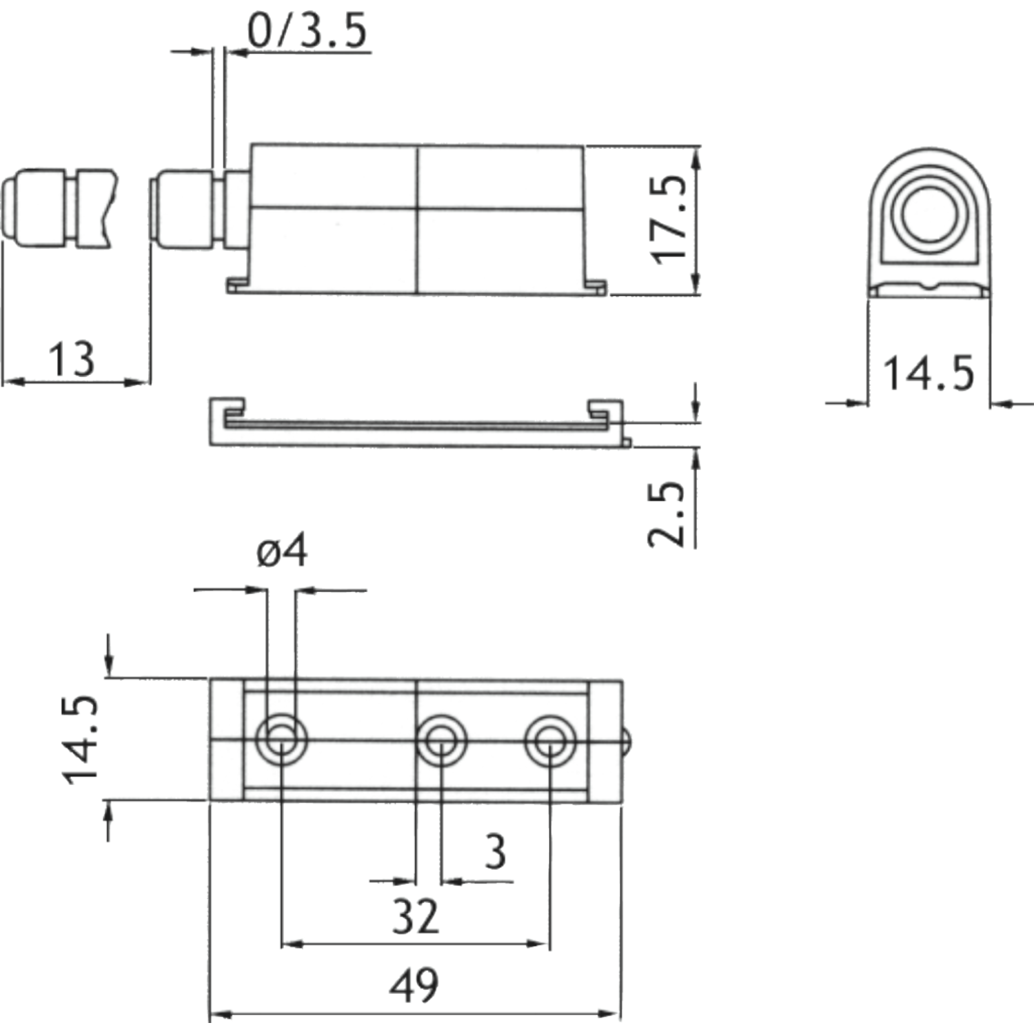 Enkele push to open klein model