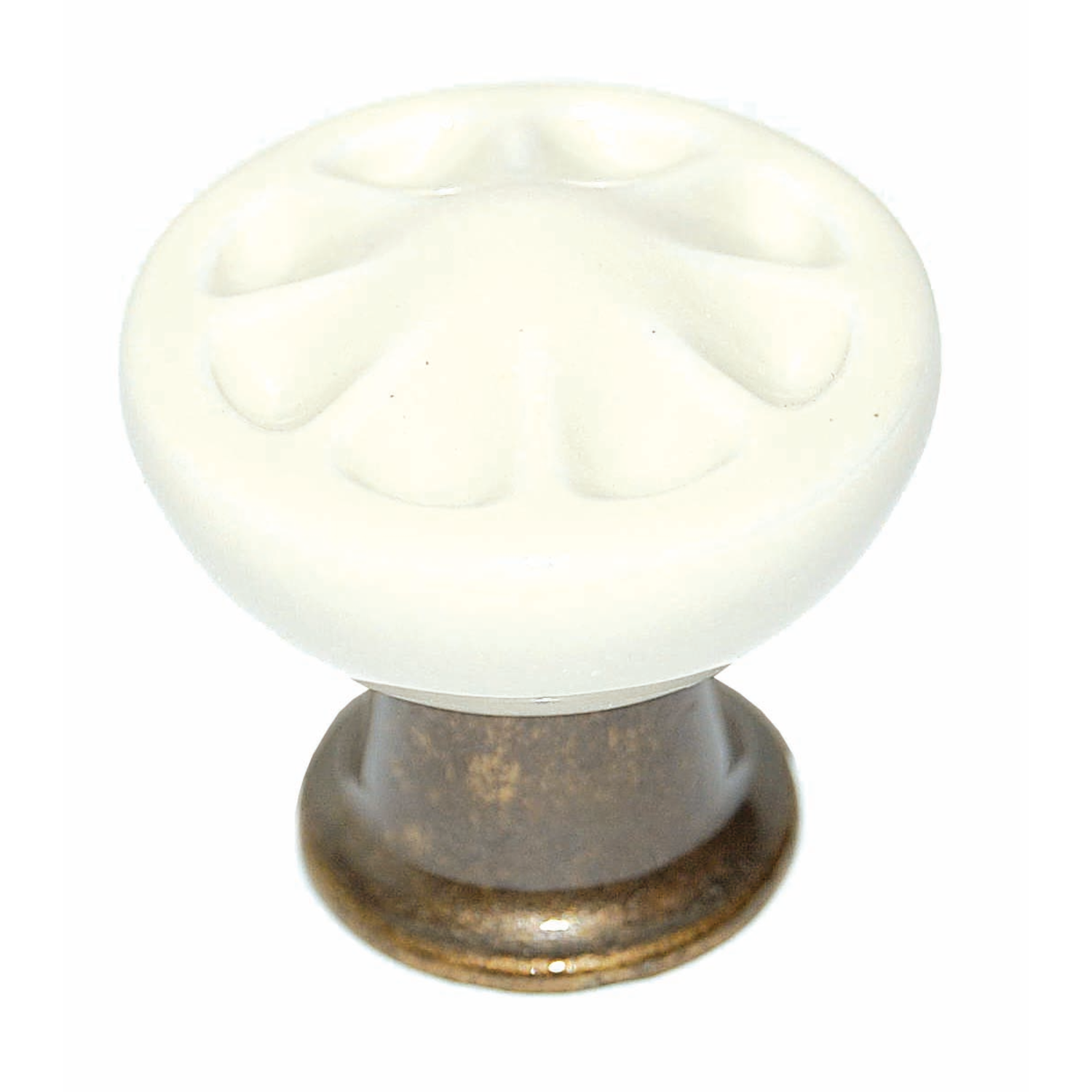 Bouton 3701 dia 33mm porcel.creme/bronze  