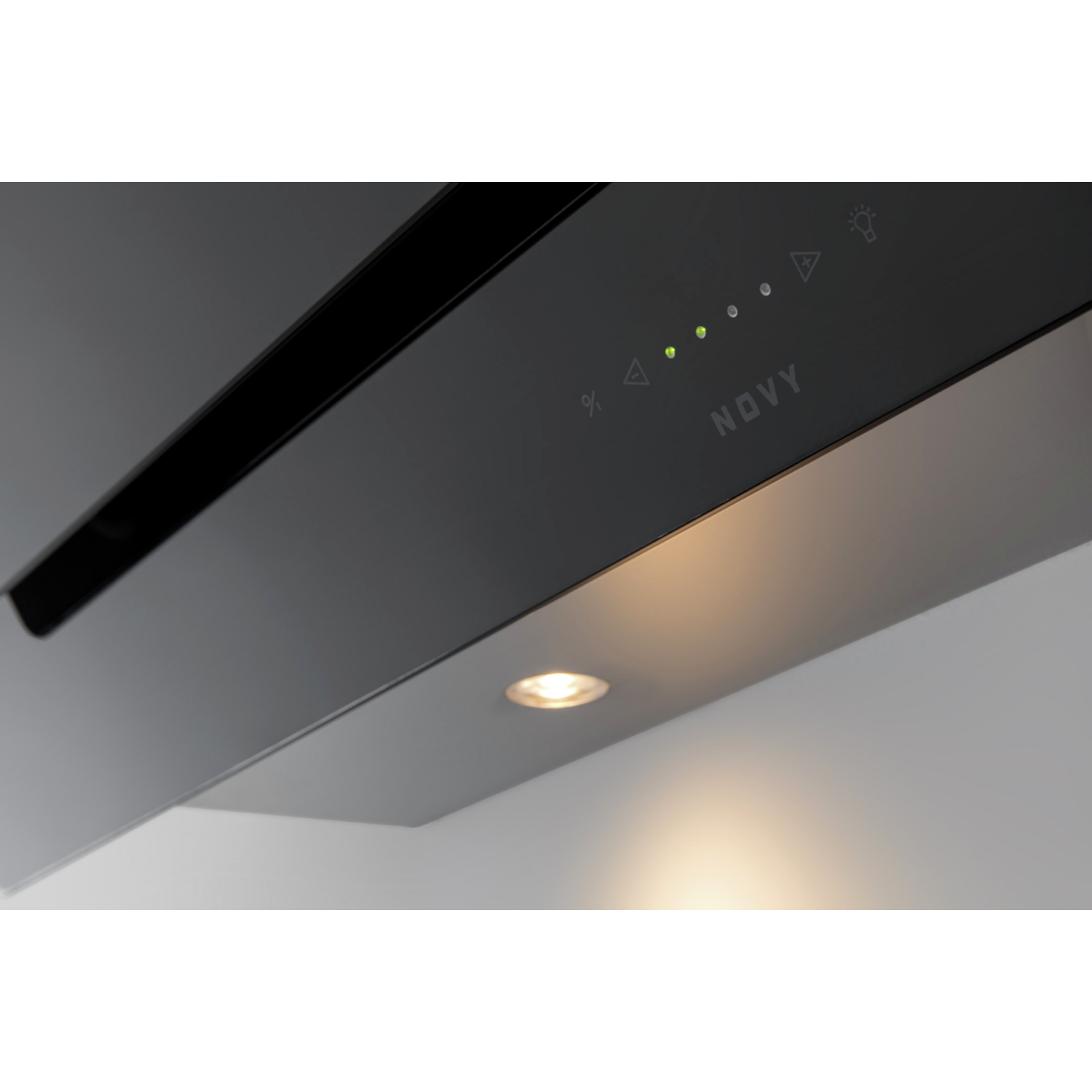 Novy Vision 90 cm noir verre hotte murale recircul 