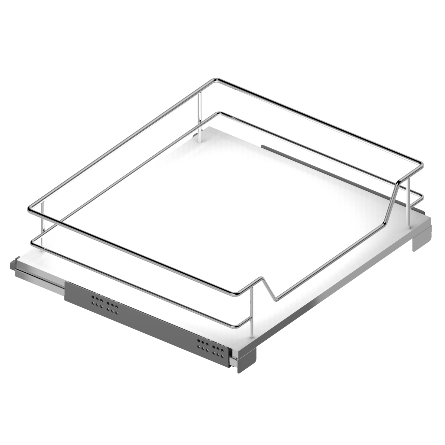 MC Line uittrekmand 45cm wit+hettich quadro ss 30k +hettich quadro ss 30kg+afstandhouders