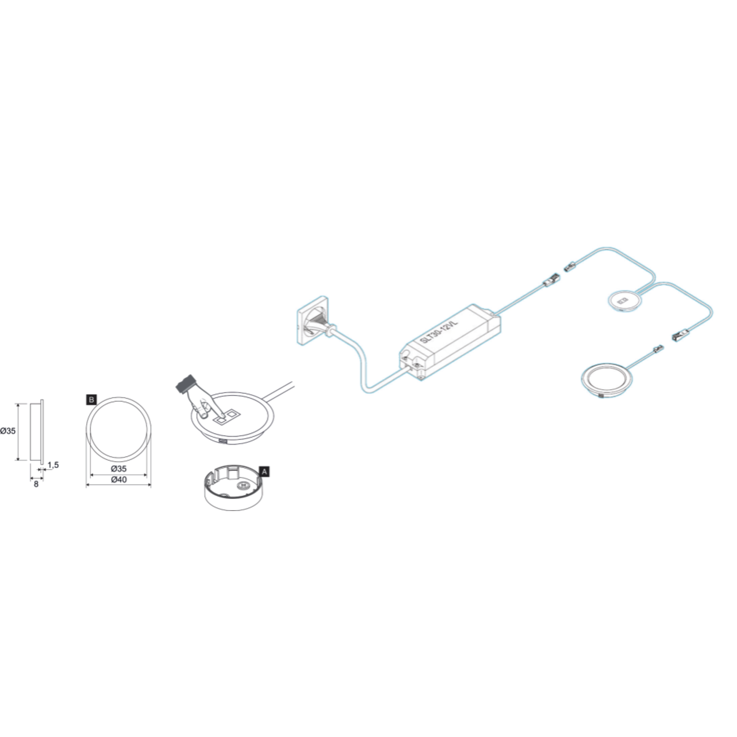 Led Emotion commande à senseur 15W, 12V, 2.5a 