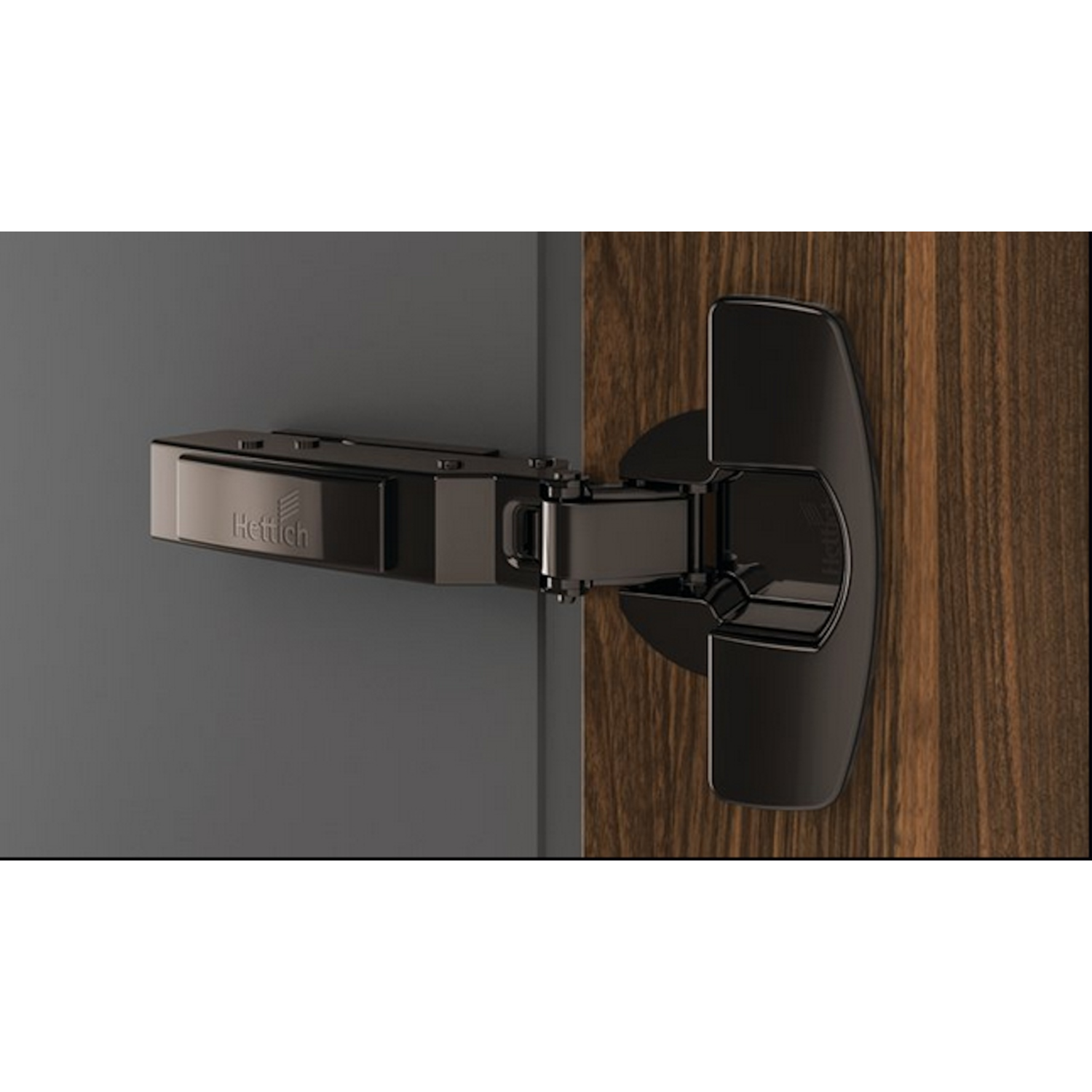 Sensys scharnier voor dikke deuren, deurdikte tot 32 mm, met geïntegreerde demping (Sensys 8631i), in obsidiaanzwart, half opliggend, Openingshoek  95°, voor schroefbevestiging (-)