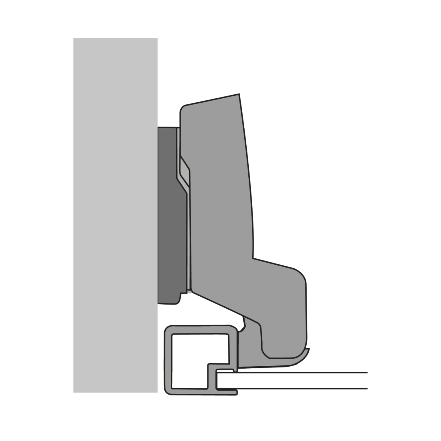 Sensys scharnier voor aluminium frame met geïntegreerde demping (Sensys 8638i), vernikkeld, inliggend, openingshoek 95°, voor schroefbevestiging (-)