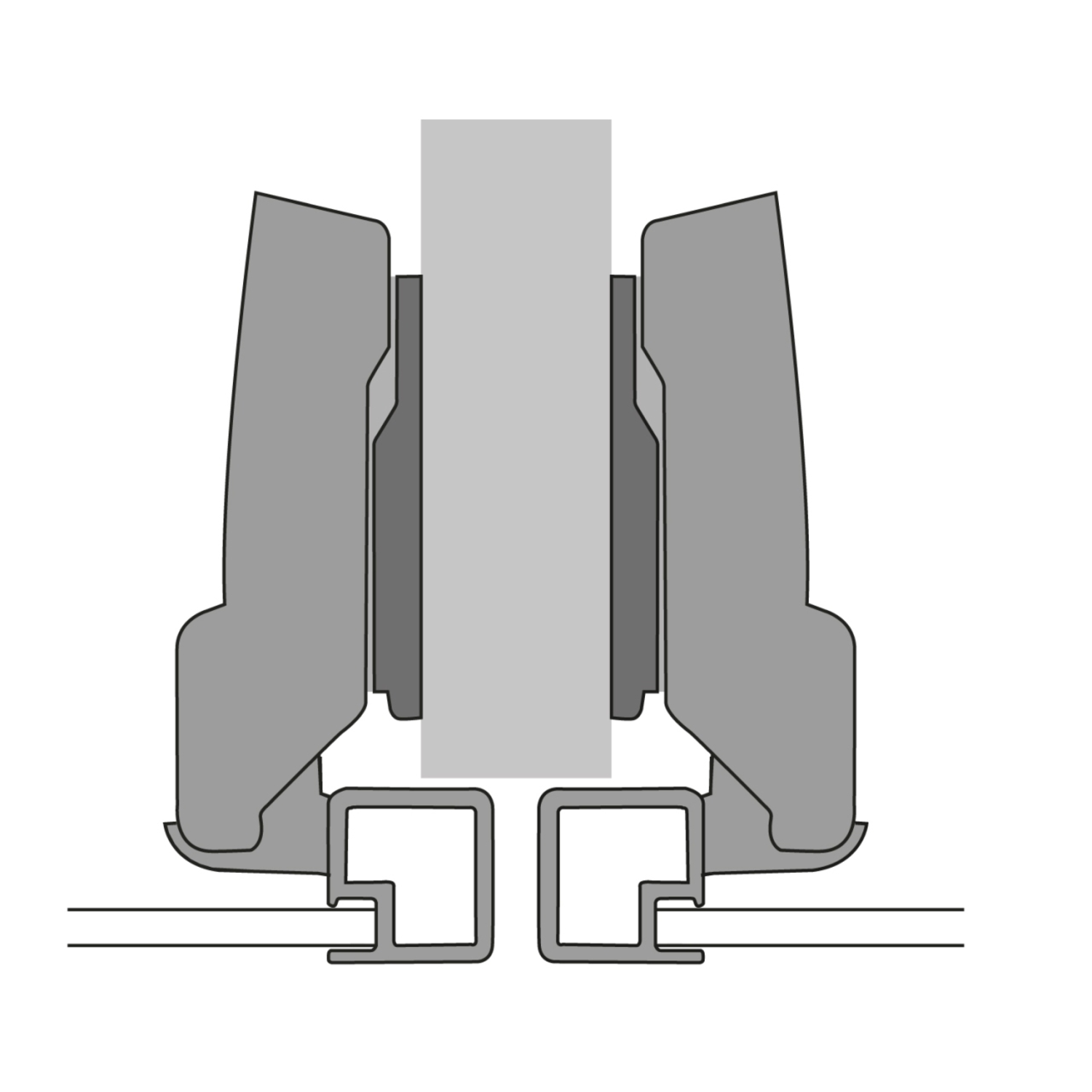 Sensys scharnier voor aluminium frame met geïntegreerde demping (Sensys 8638i), vernikkeld, half opliggend, openingshoek 95°, voor schroefbevestiging (-)