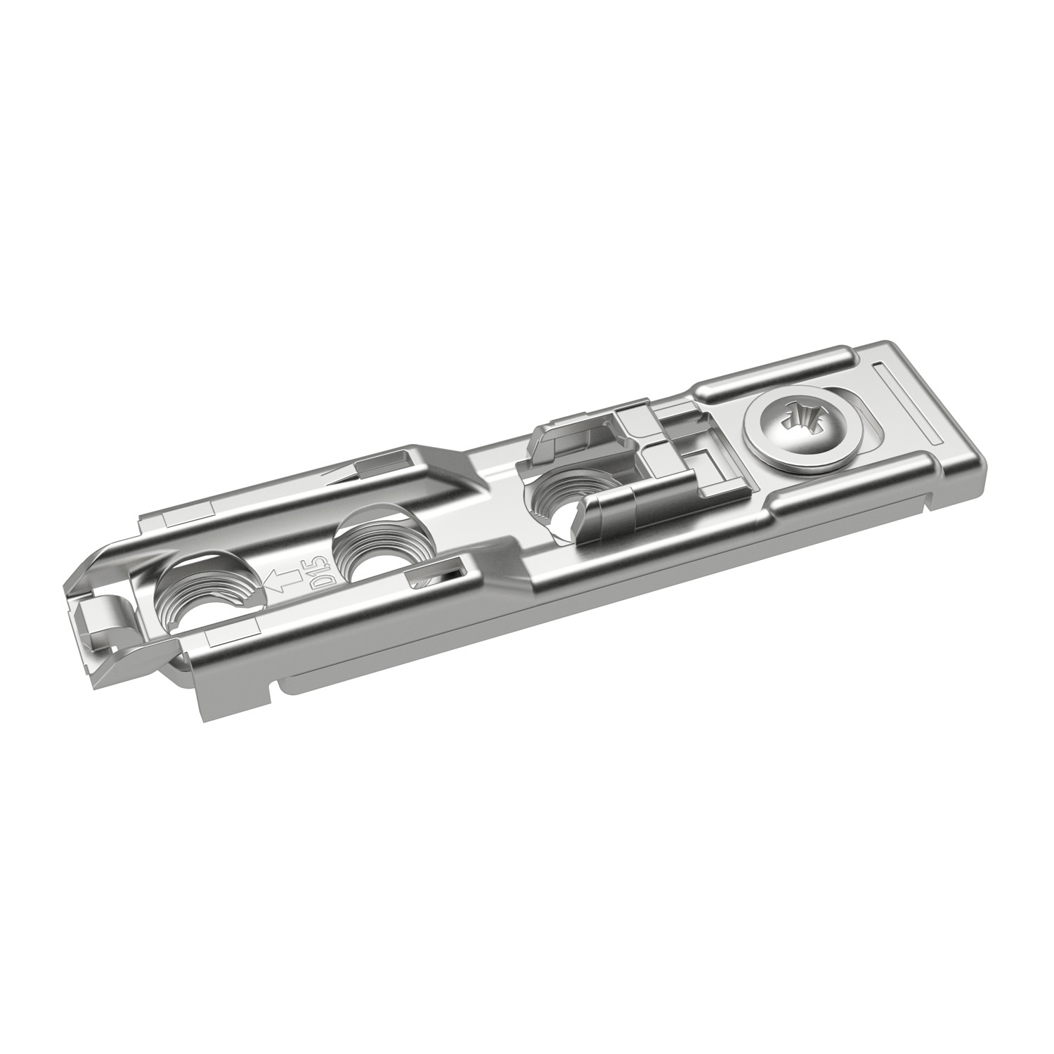 Lineaire montageplaat met directe hoogteverstelling, vernikkeld, Rijboring 20 x 32 mm, voor schroefbevestiging, dikte 1.5 mm
