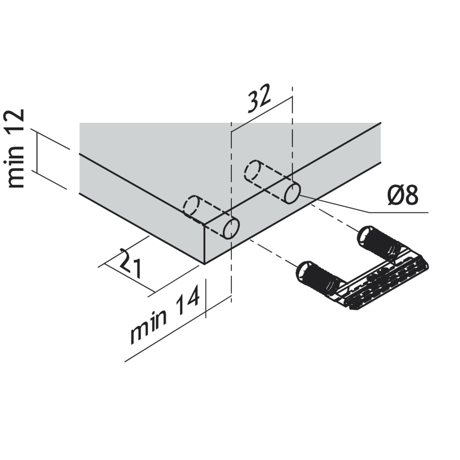 OVVO-1230 inboor-verbinderset permanent (200 st)