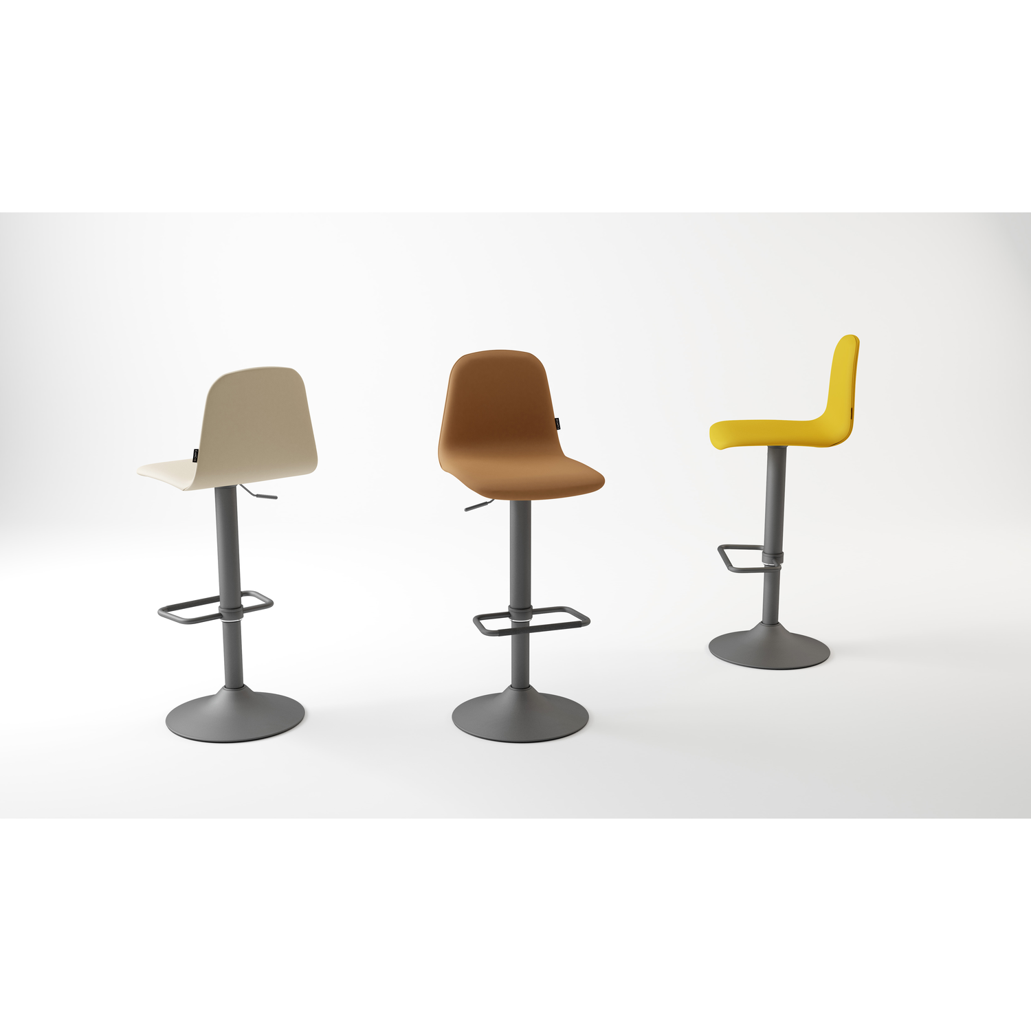 Tabouret lemon rvs carré|nobel taupe 