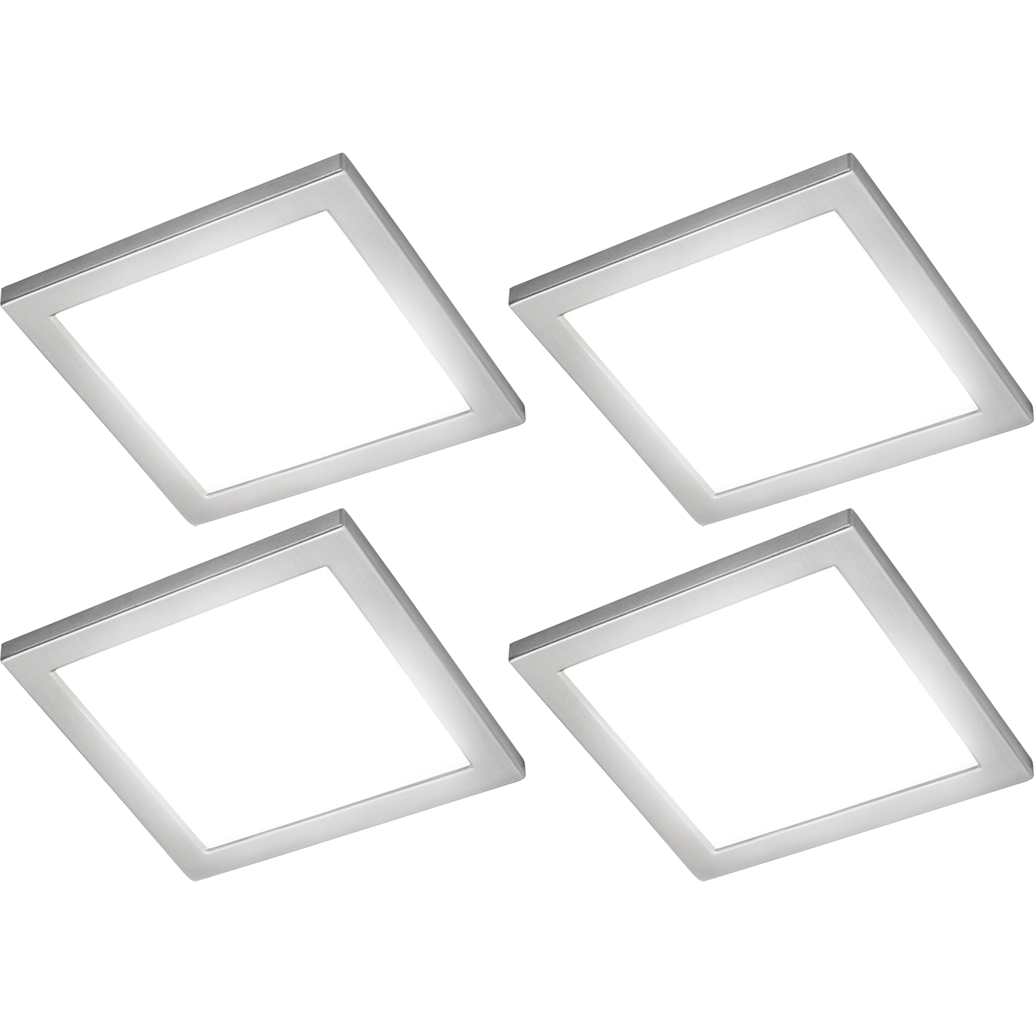Ria led-Set 4 x 5.4w 12V 3000K inox + interrupteur 