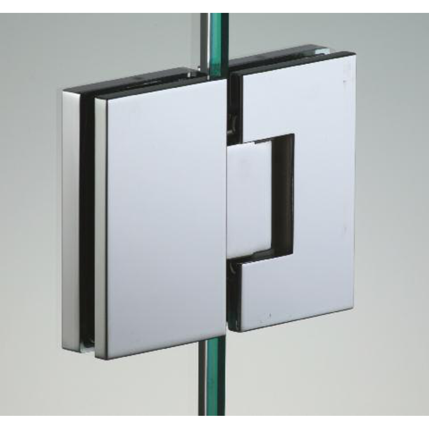 Verstelbare scharnier glas/glas met hoek van 90° zonder zichtbare schroeven, voor 6/8 mm glas, B50 H80, geborsteld rvs effect