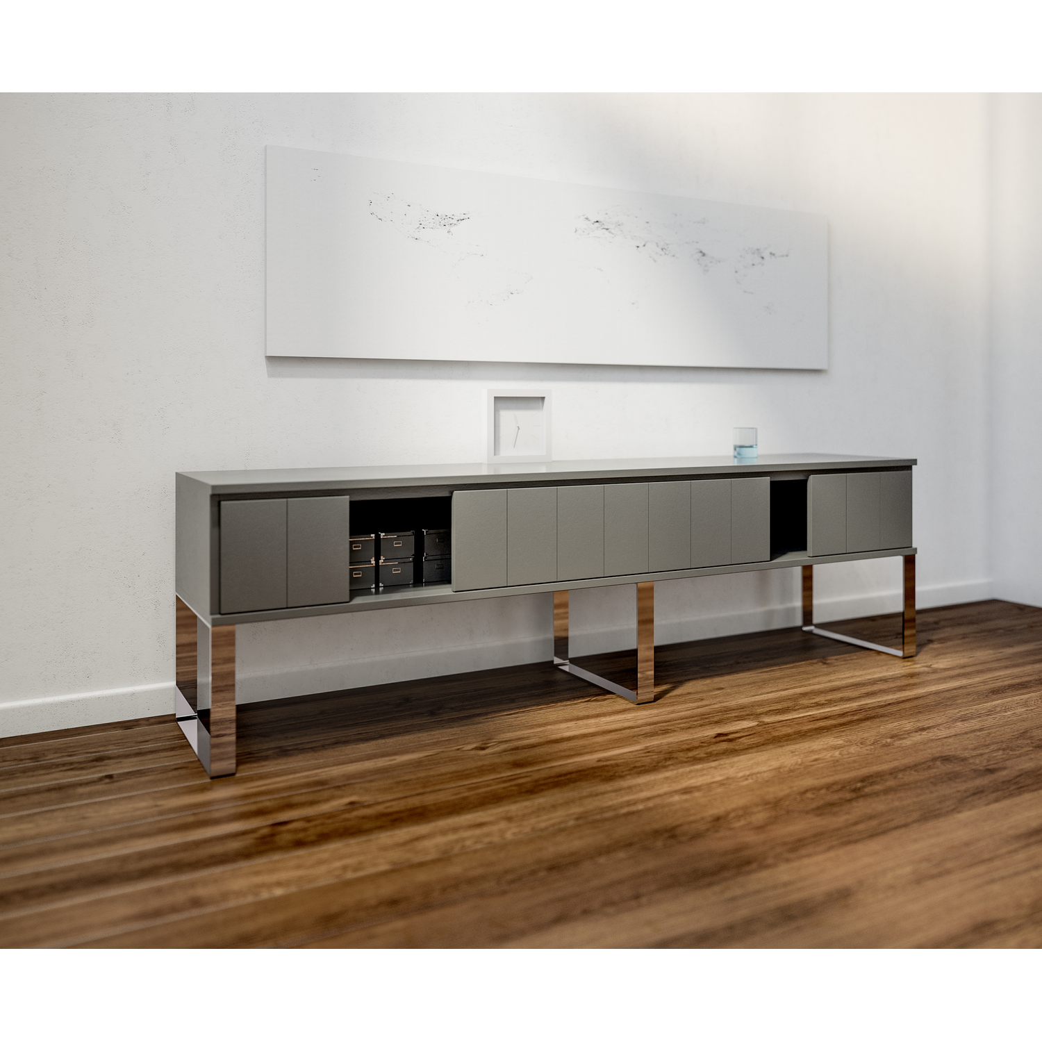 Pied u meuble chrome h=390mm/l=520mm  