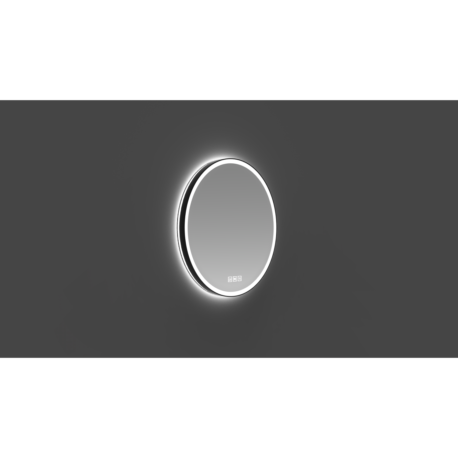 Miroir rond d1200mm chauff+kelvin ch.+ ann.noir 