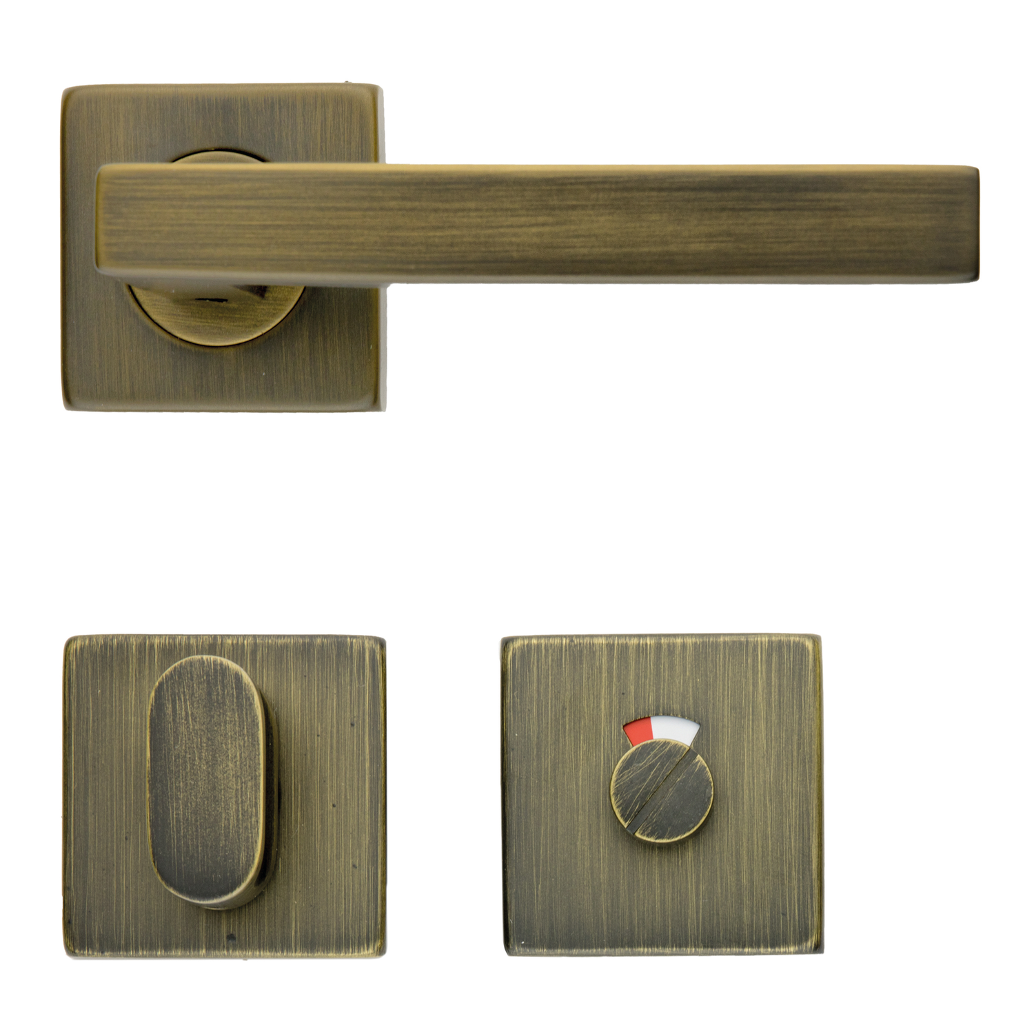 Deurkruk Pro kubic shape 16mm mat brons r+wc