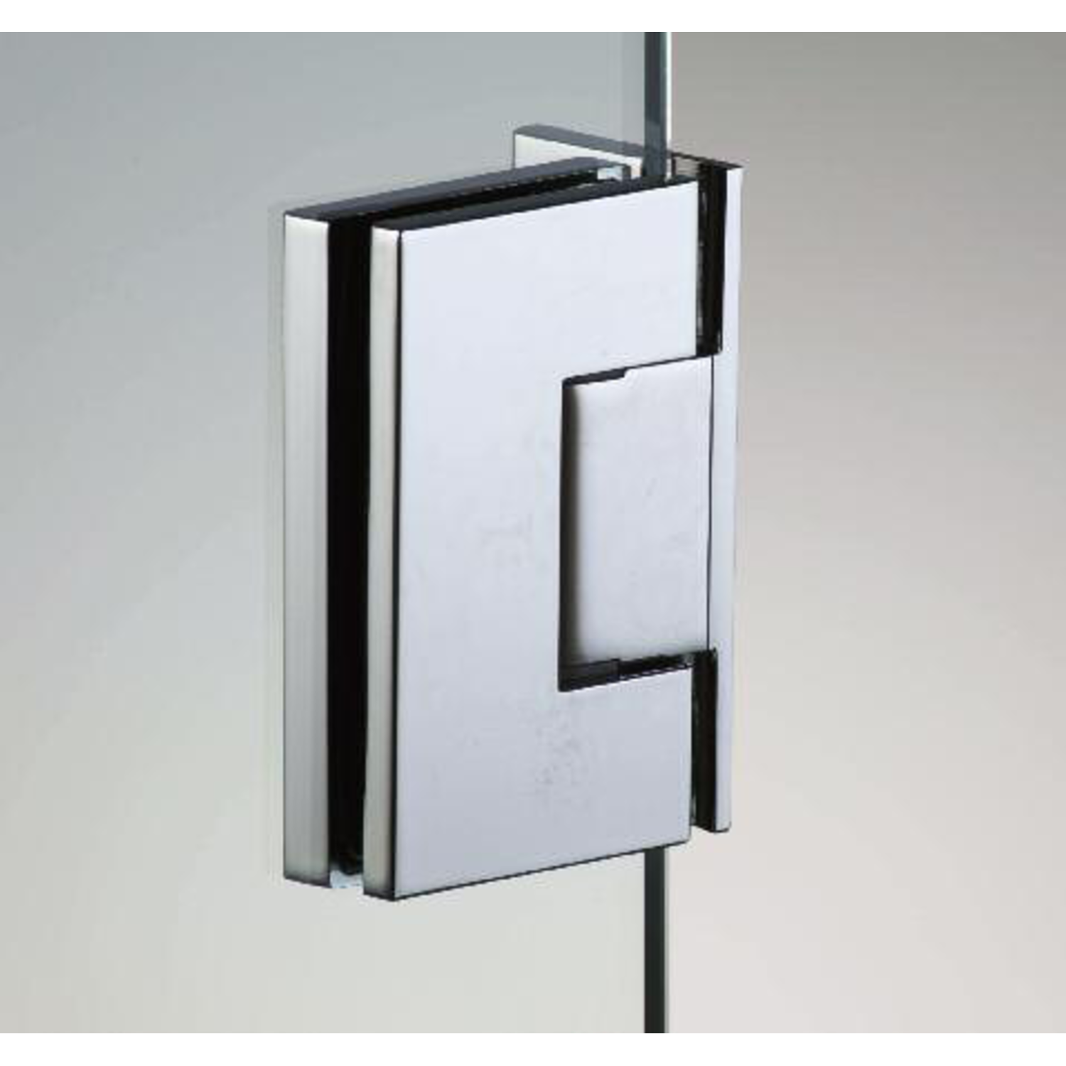 Verstelbare laterale scharnier wand/glas, voor 6/8 mm glas, B50 H80, geborsteld rvs effect
