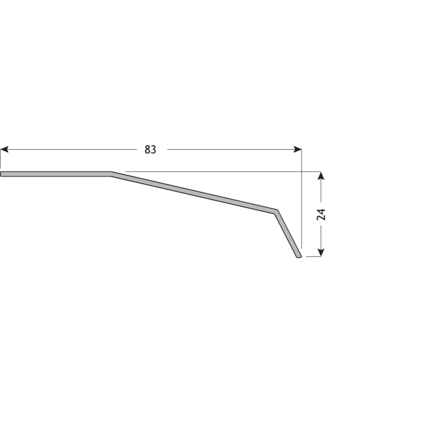 PS48 plastic afdekprofiel 3000mm