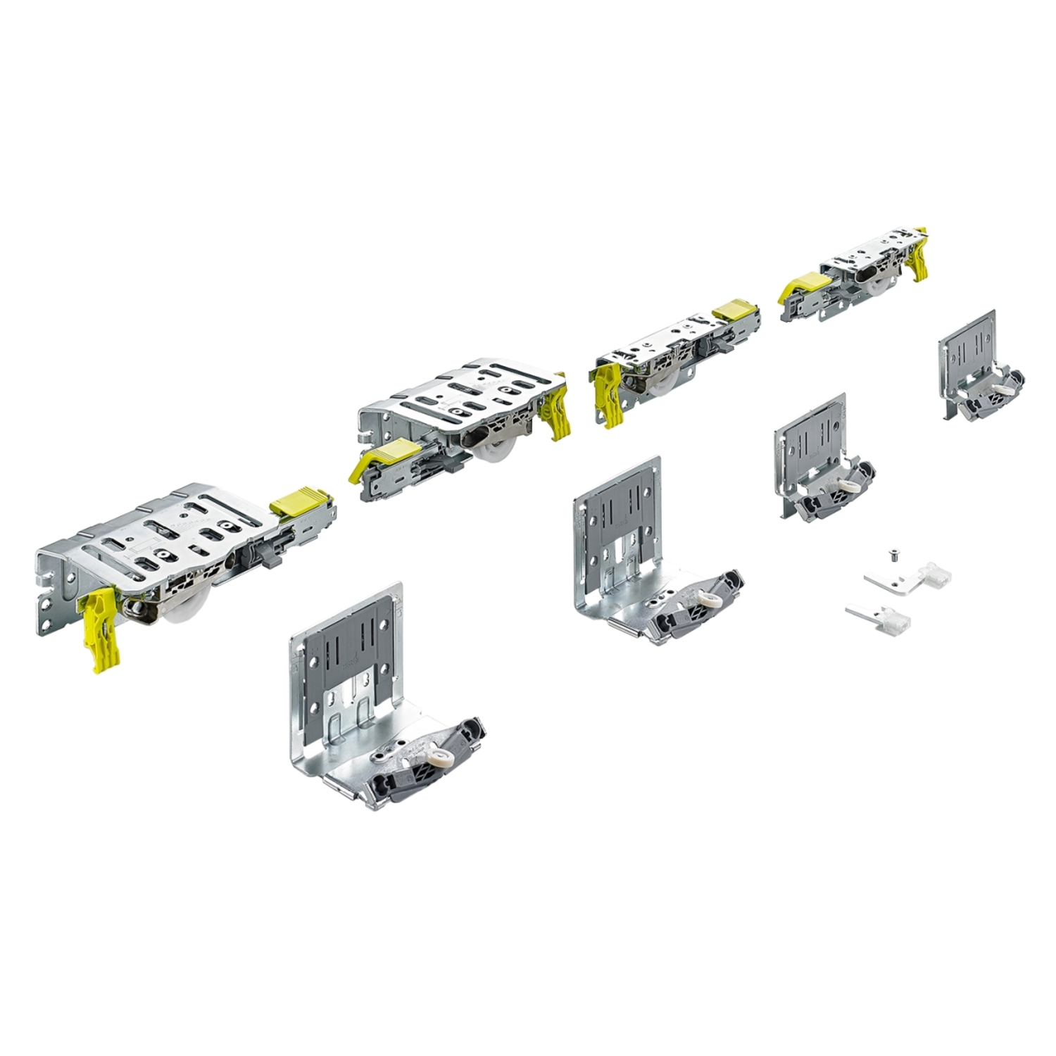 TopLine XL, Kit de pièces de coulissage et de guidage, STB 19, 17 mm,  18 à 30 mm, 60 kg, à 2 portes