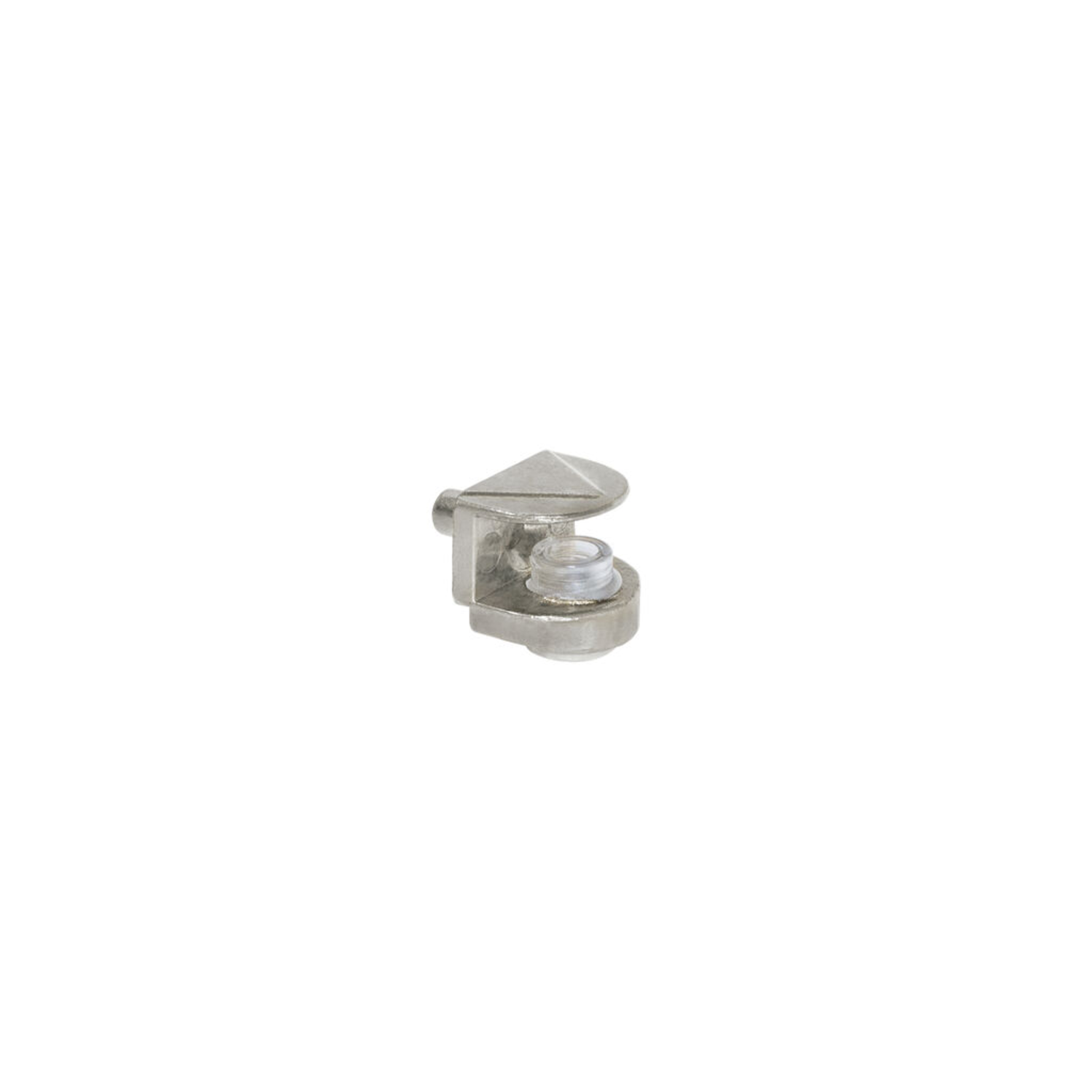 Taquet pour verre 5mm reglable 4-8mm nickele avec broche 