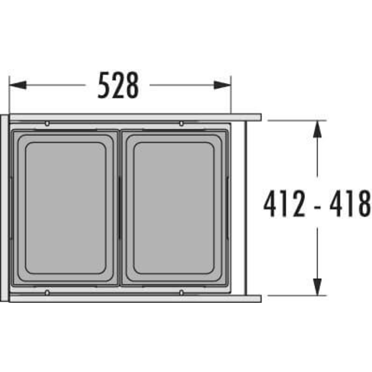 Hailo eurocargo-Synchro k.45cm 2x38l SoftClose 
