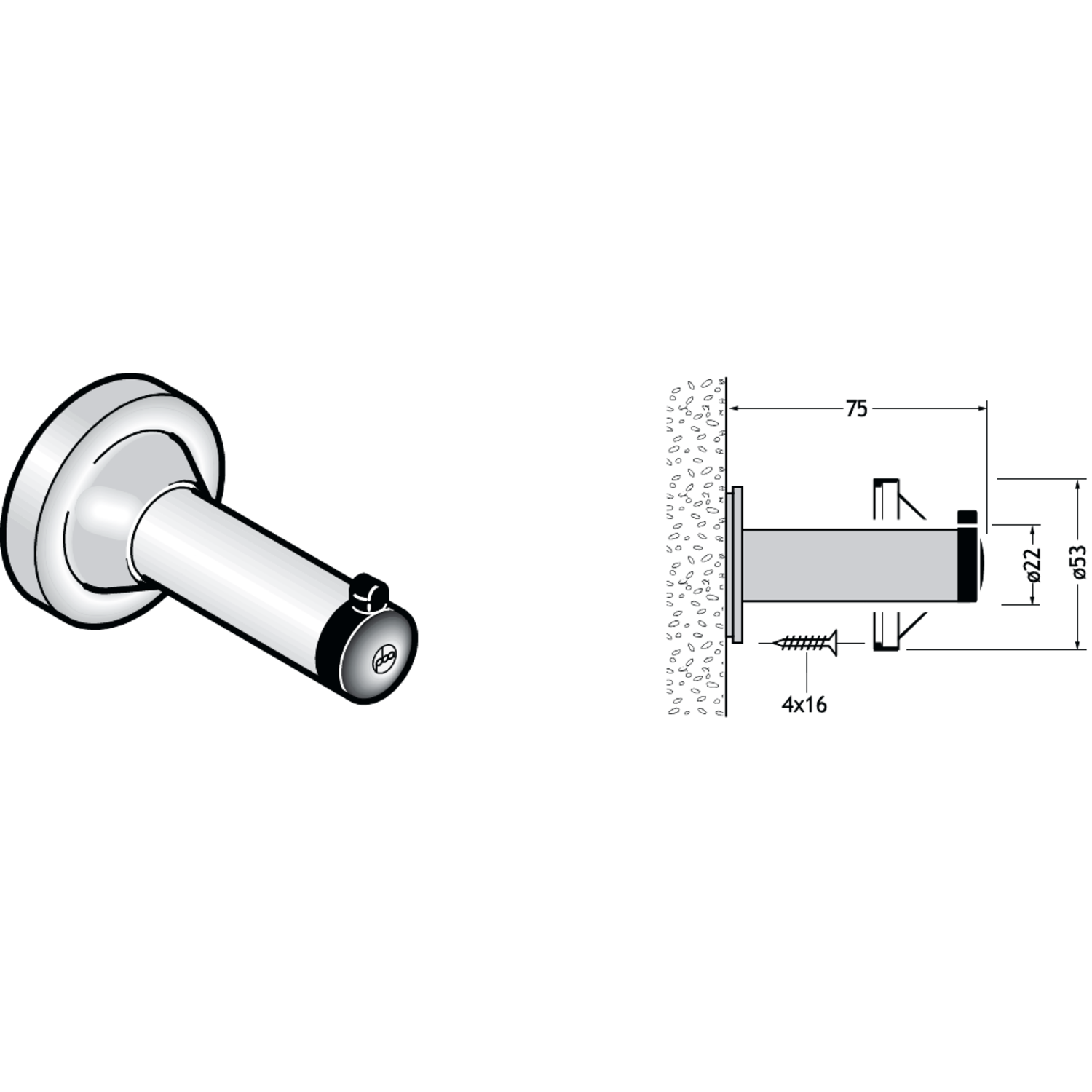Butoir / porte-manteau pba 500-nylon blanc