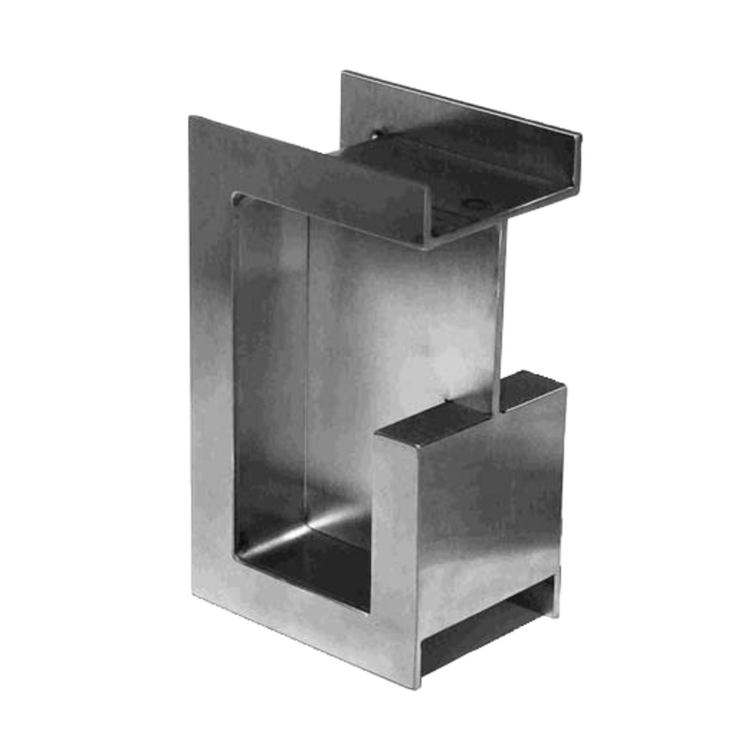 Poignee porte coulissante kube 100x60x40mm inox  avec bord