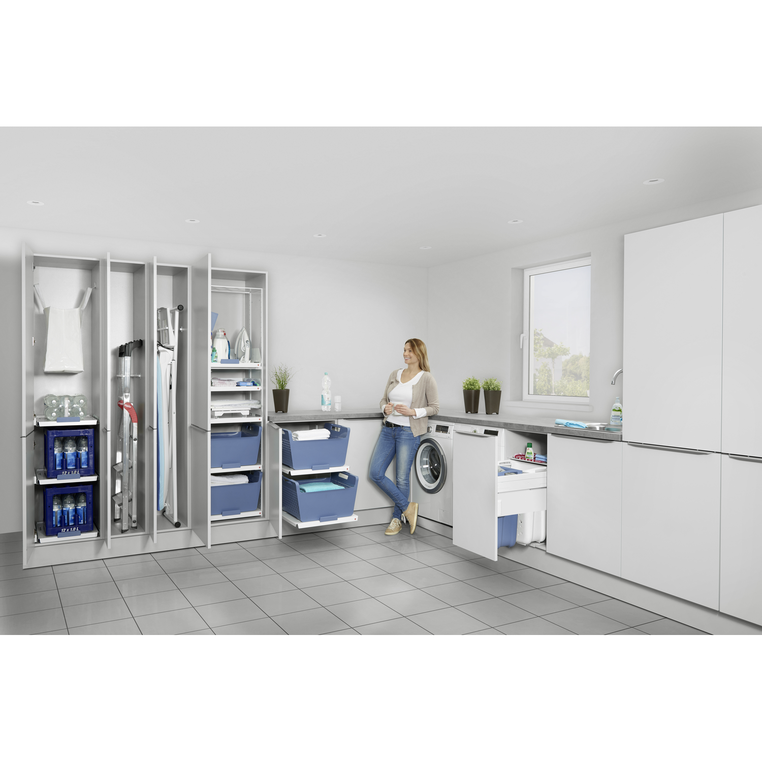 Hailo Laundry Carrier k.50 2x33l wit