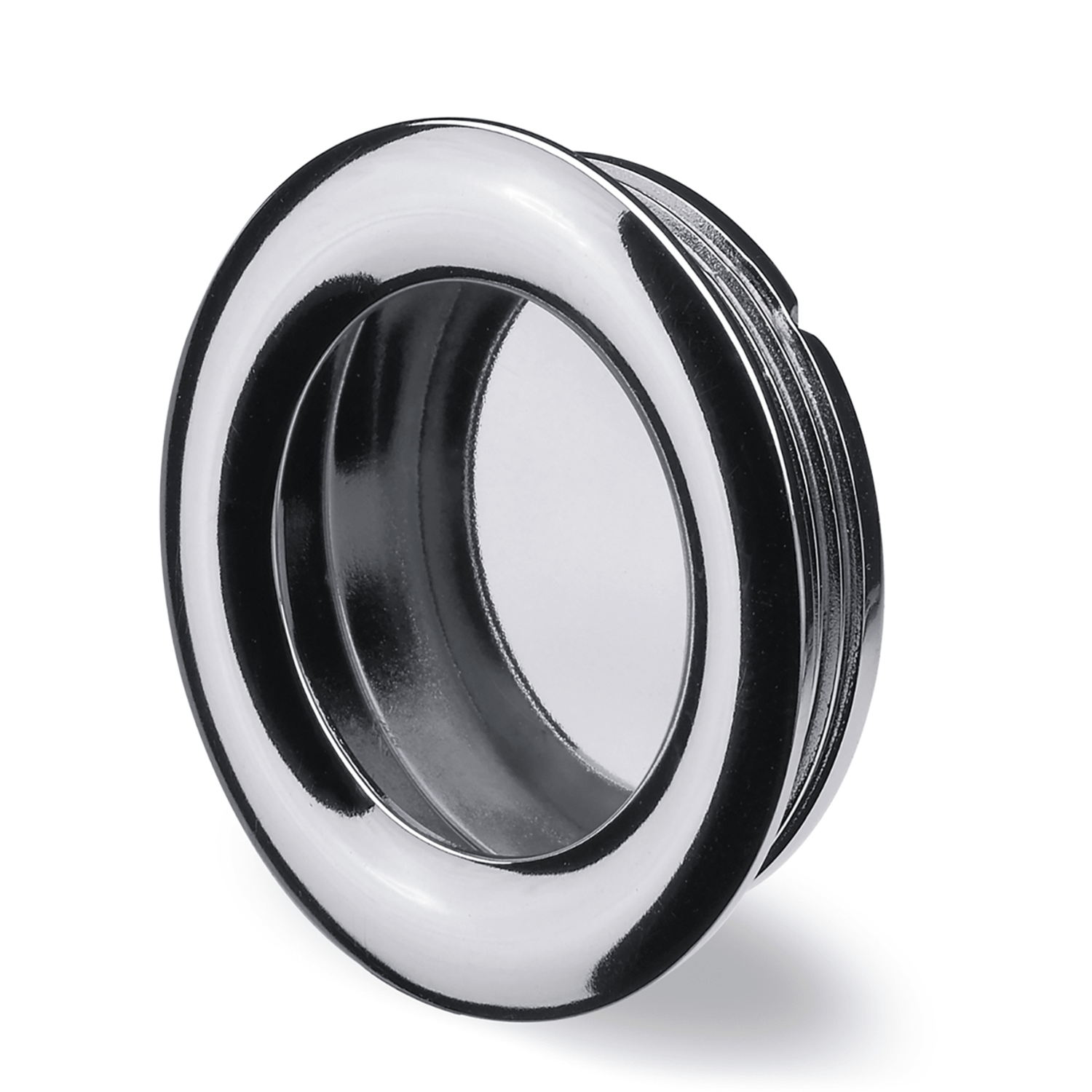 Poignée d'insertion Borgoa, entraxe de perçages 0, H 11 mm, ø 41 mm, chromé brillant