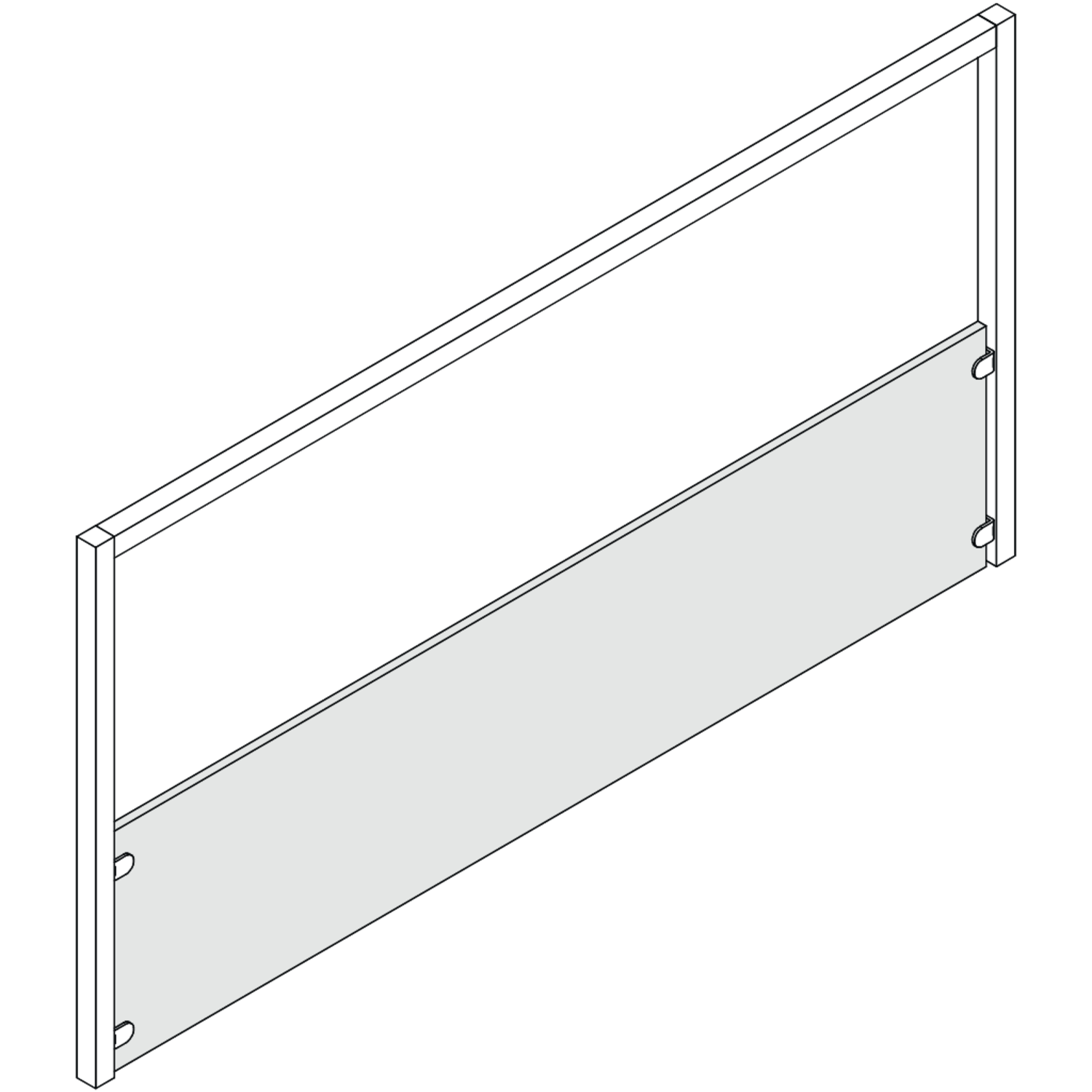 One spatwand 90 zwart