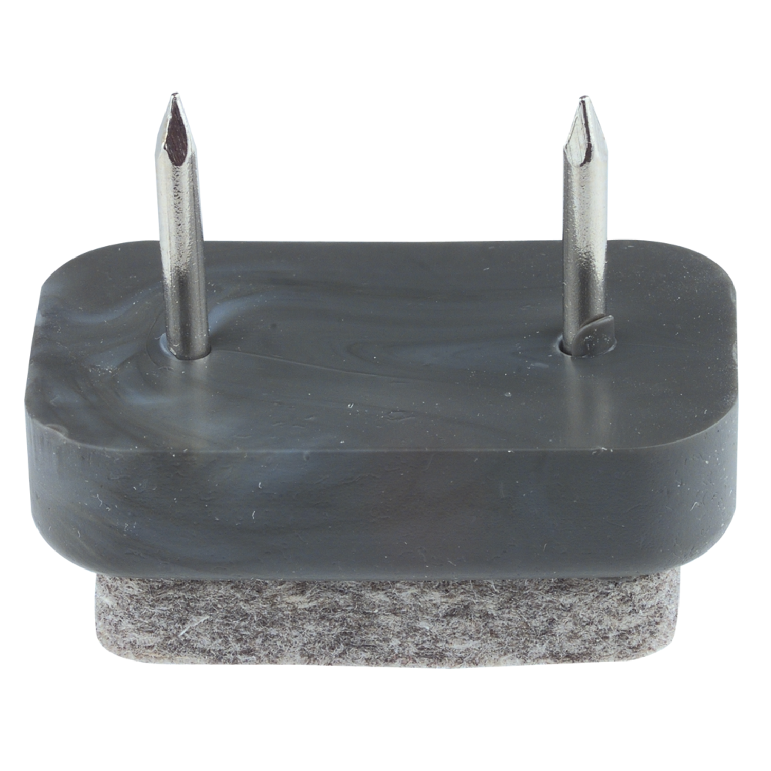 Glissieres rectang. 30x18mm gris+feutre+ 2 clous  