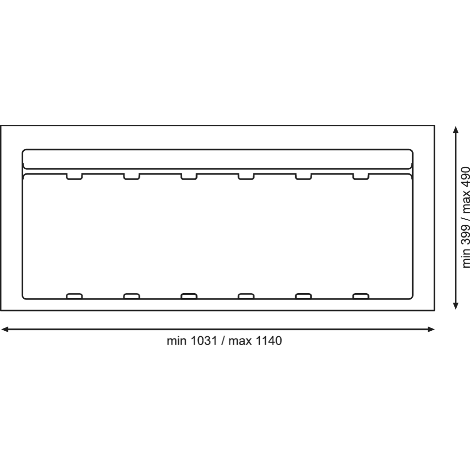 Ladeafvalsysteem 9xl line k.1200mm h.207mm20 L + 20 L + 20 L + 20 L + 9 L oriongrijs