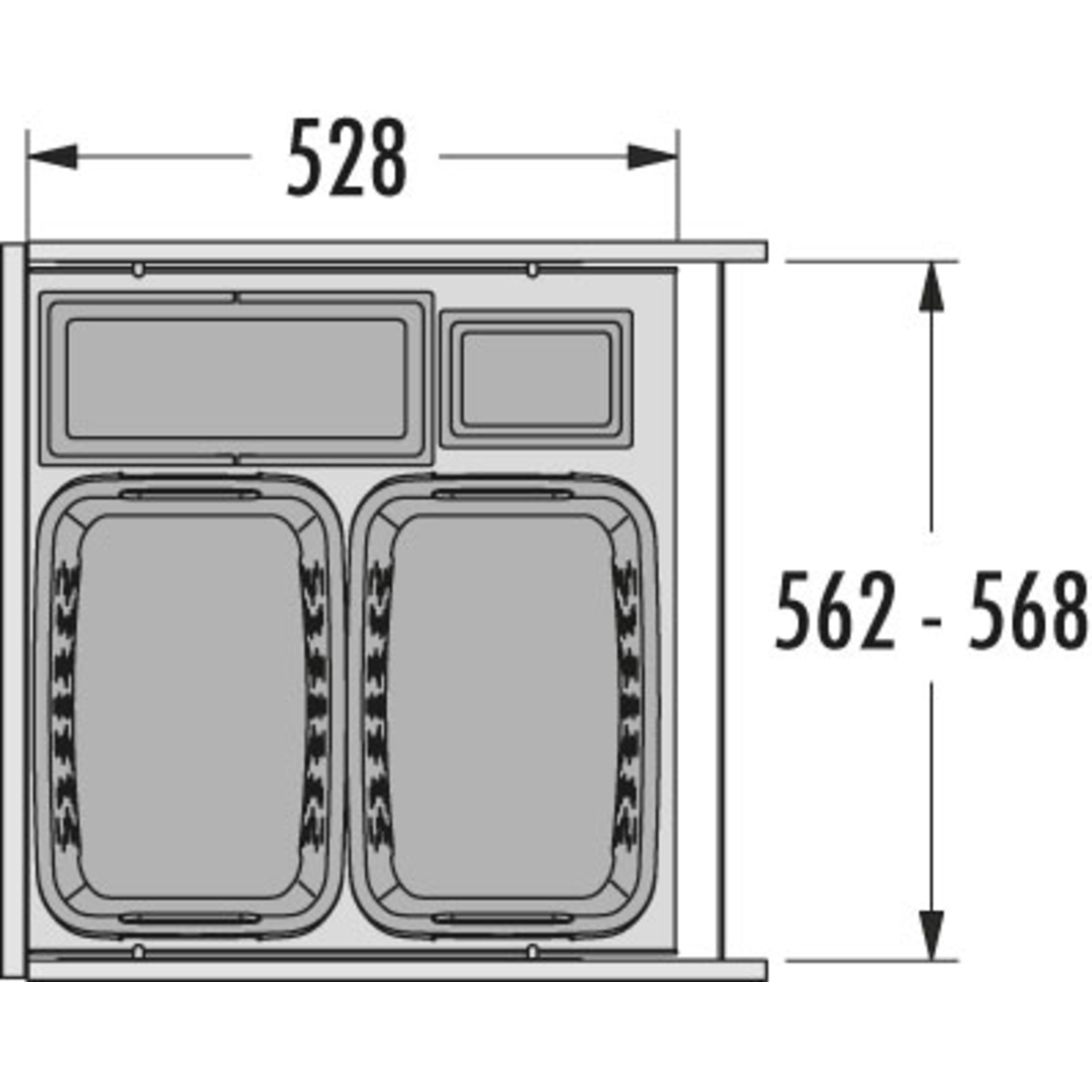Hailo Laundry Carrier k.60 2x33l+12l+2,5l wit