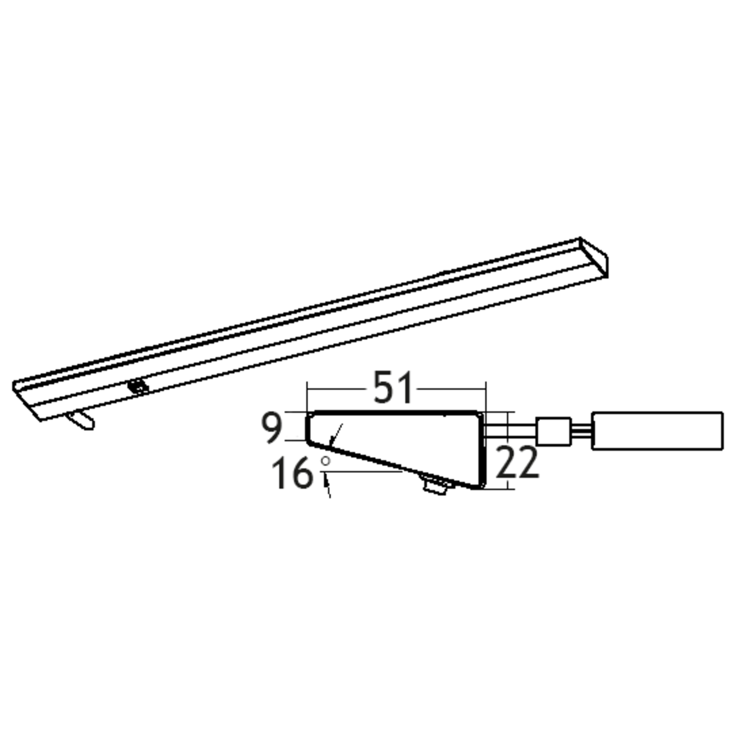 Angolo Led 600mm 10w 230V 3000K inox 