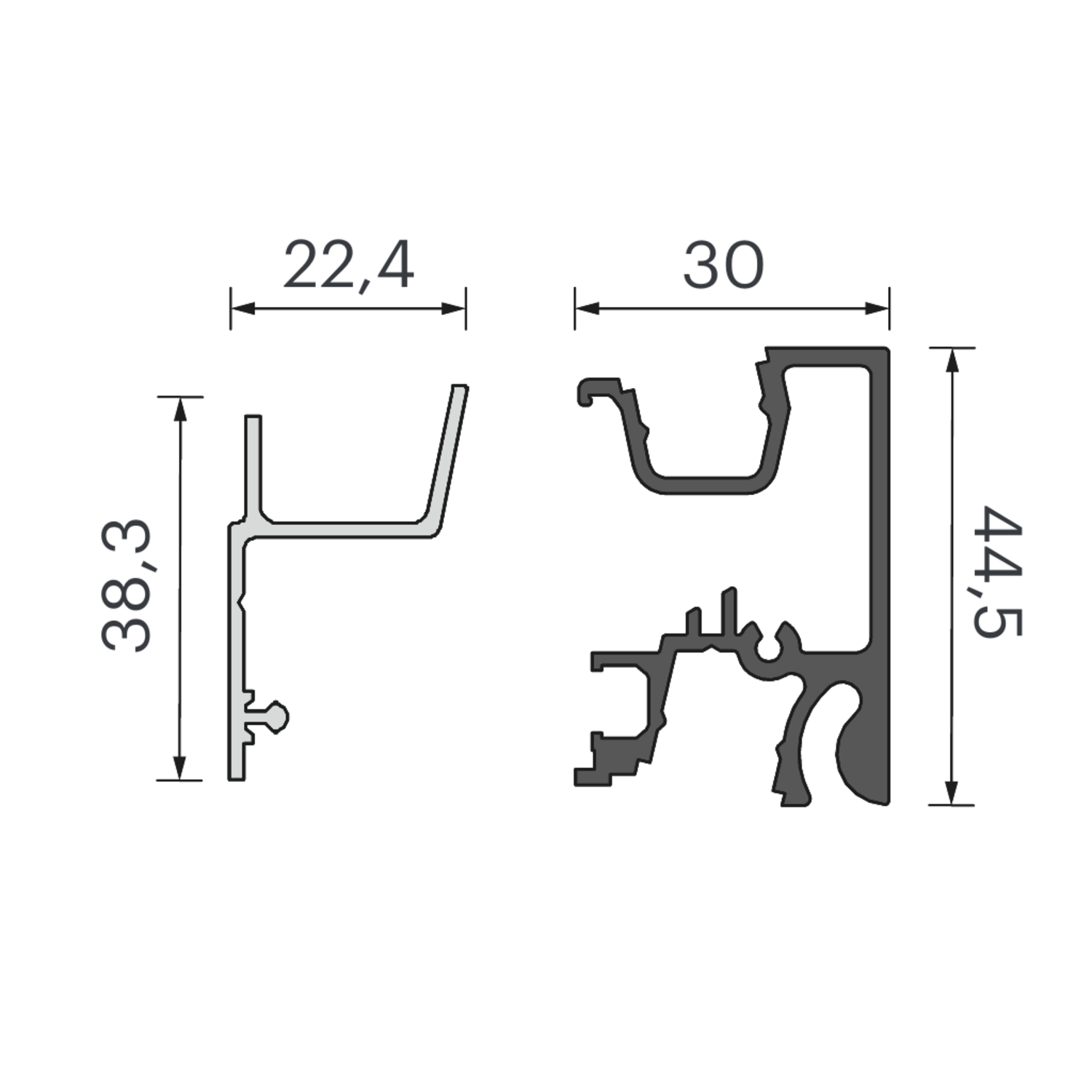 Mec sign aluminium montageprofiel 3m