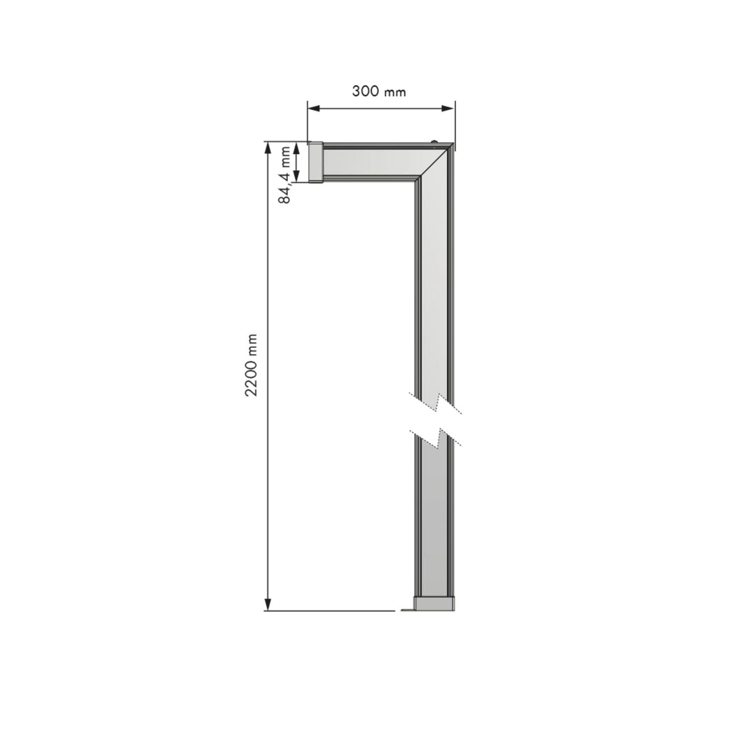 Amari structure sol/mur h.2200 x b.300mm alu 