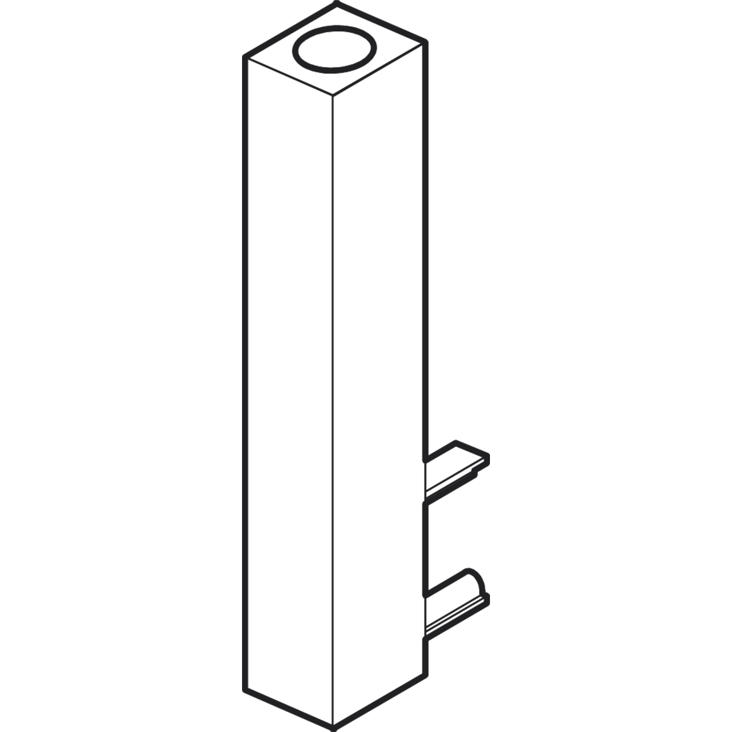 Support droite pour barre de penderie Linear 2 noir