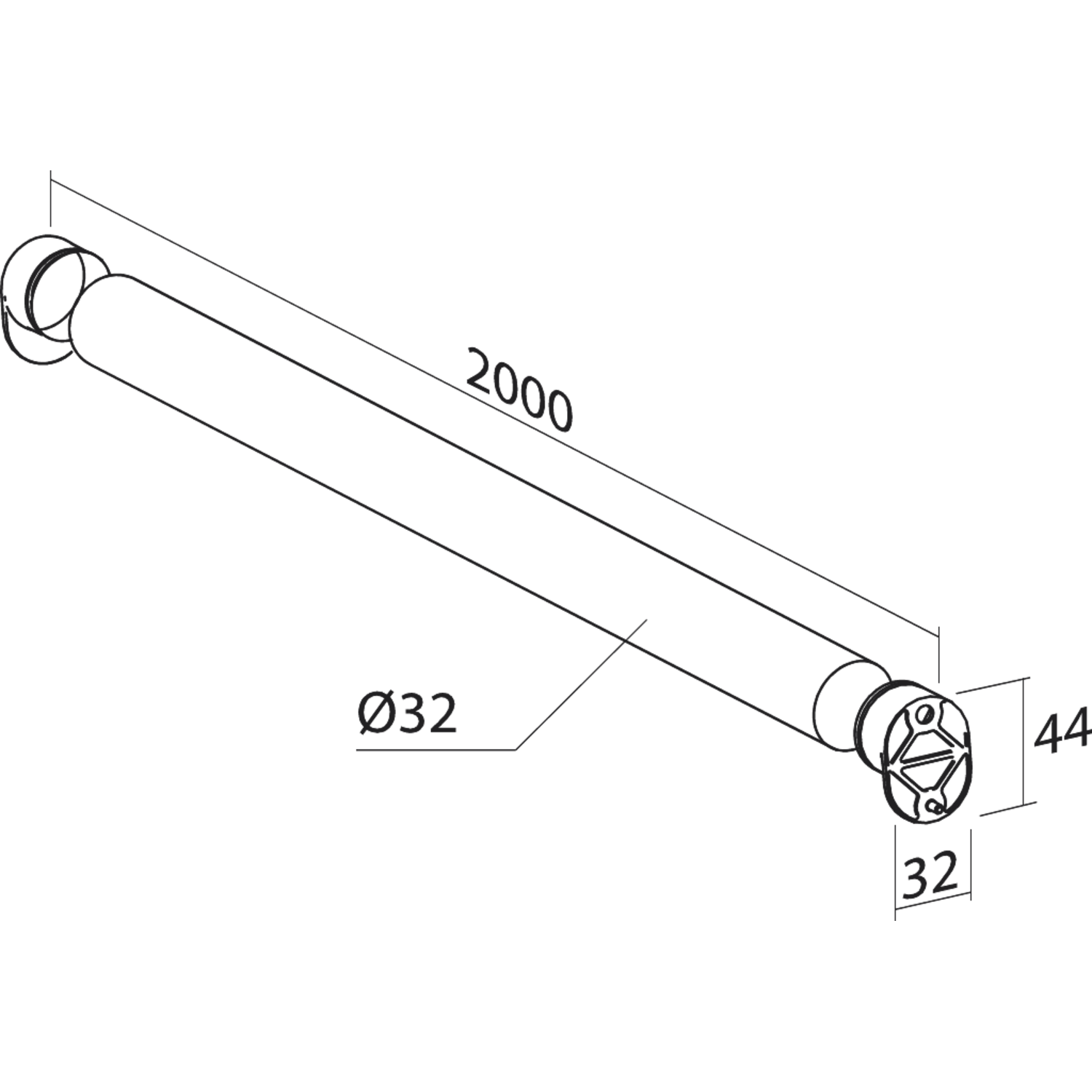 Tf-line tringle 2000mm anthracite 