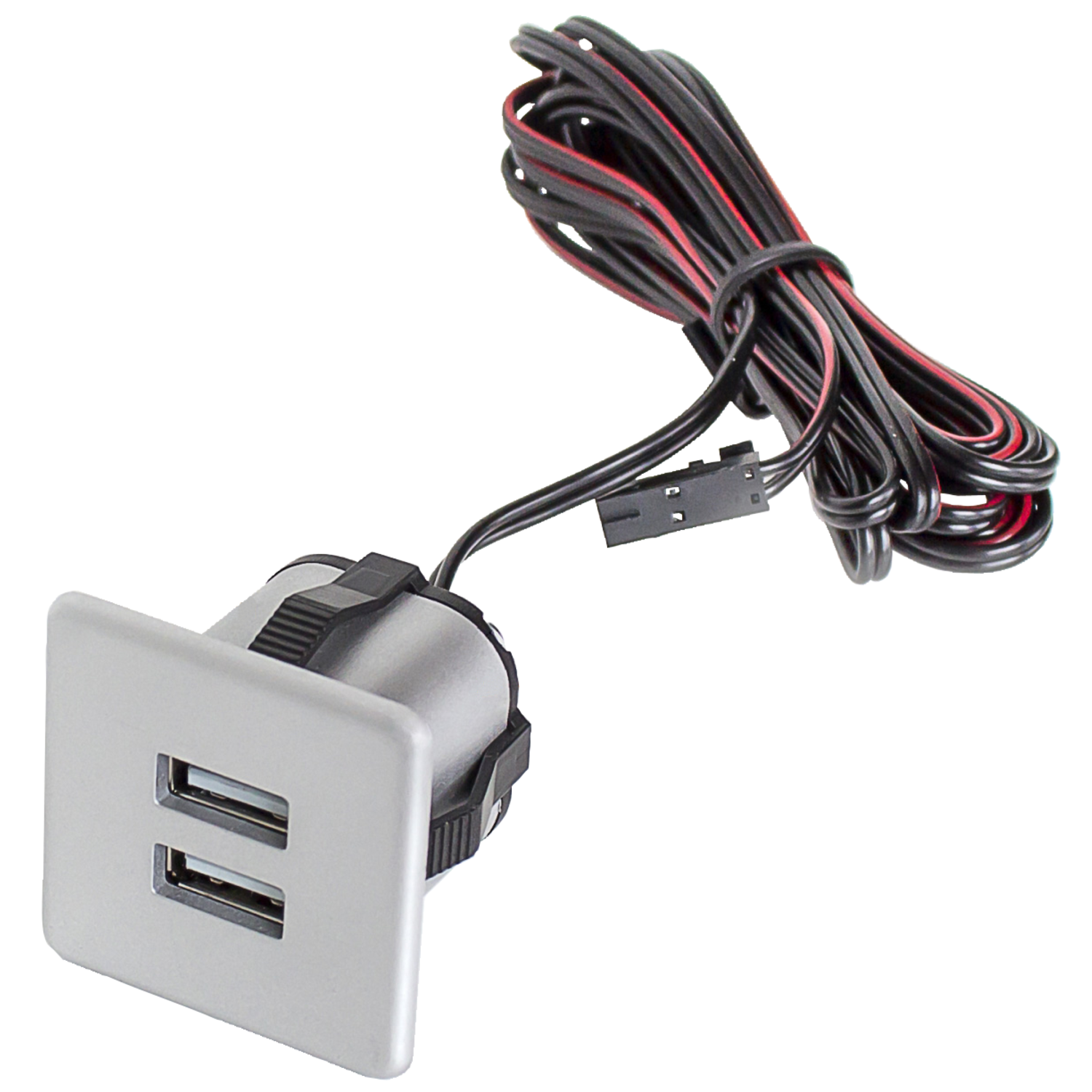 Chargeur usb (x2) encastrable gris 36 x 36 mm + transfo
