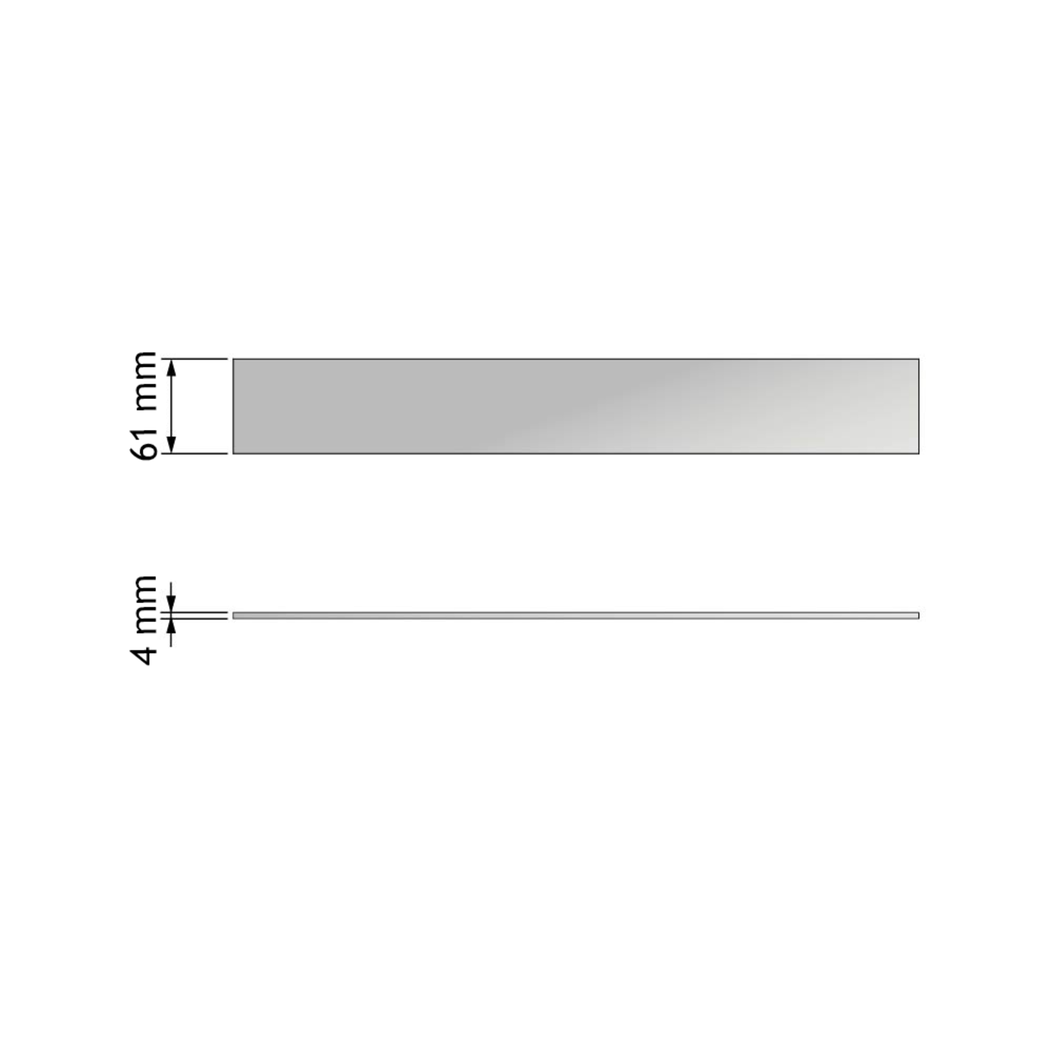 Chic line front/rugset  glas l. 270  h.61  d.4mm