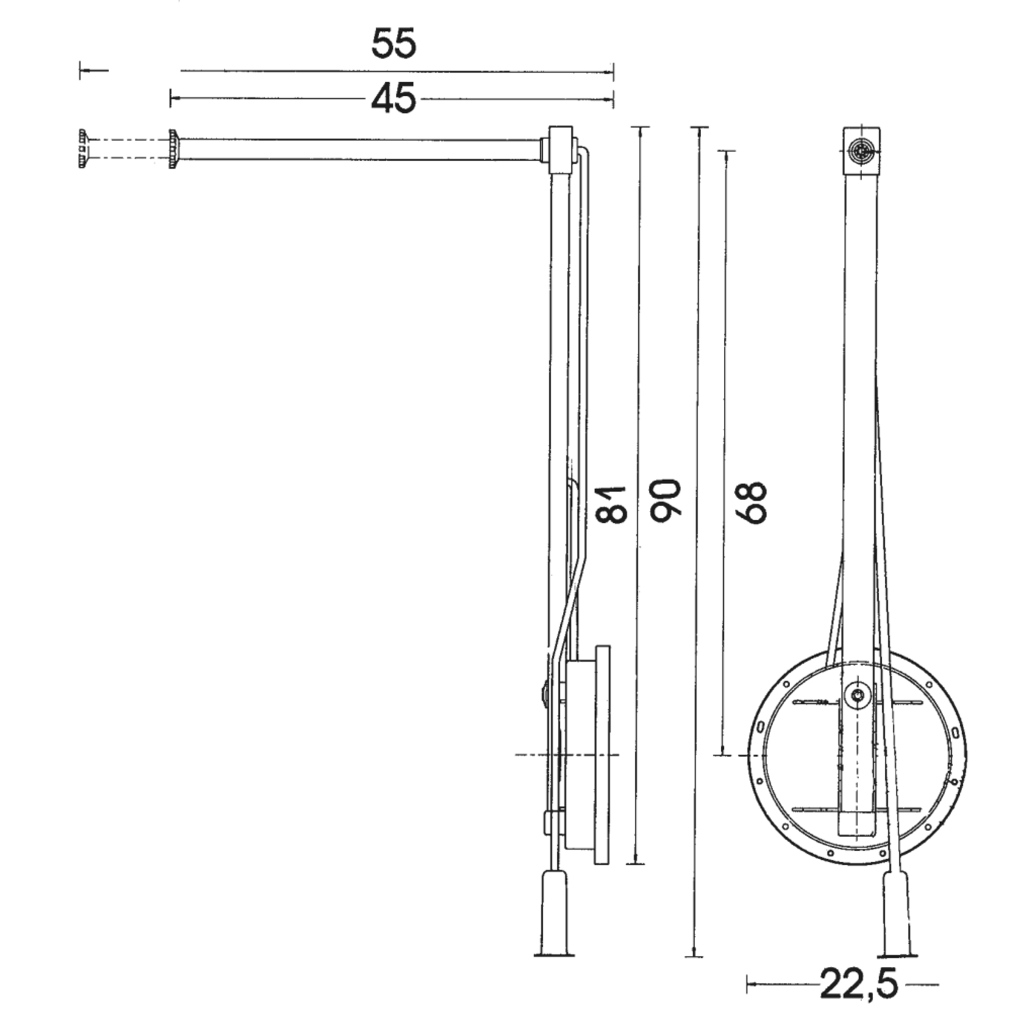 Élévateur Single 12 kg 450-600mm gauche  