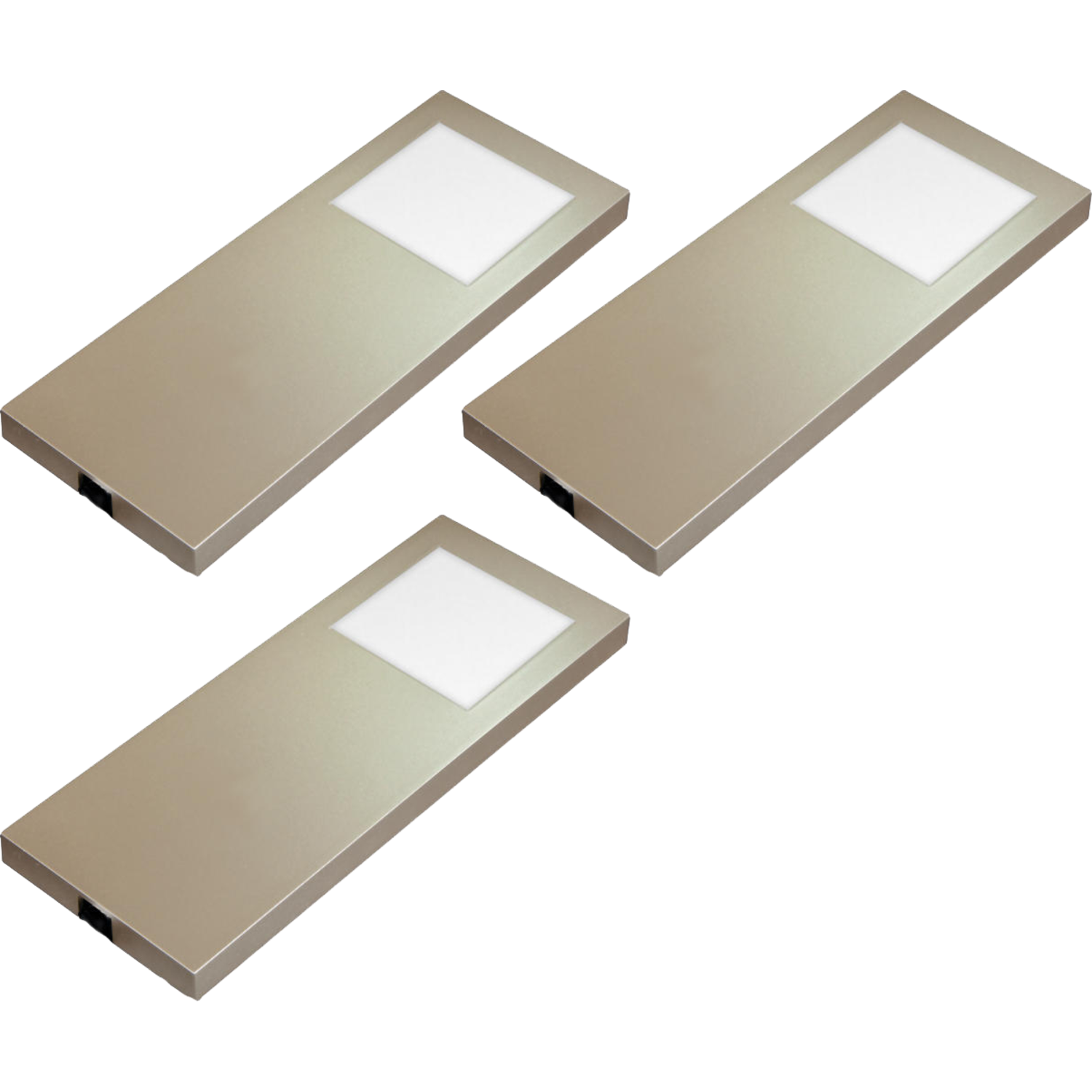 Hera set 3 x slim-pad F Led 5w 24V 3000K look inox + transfo Led 15