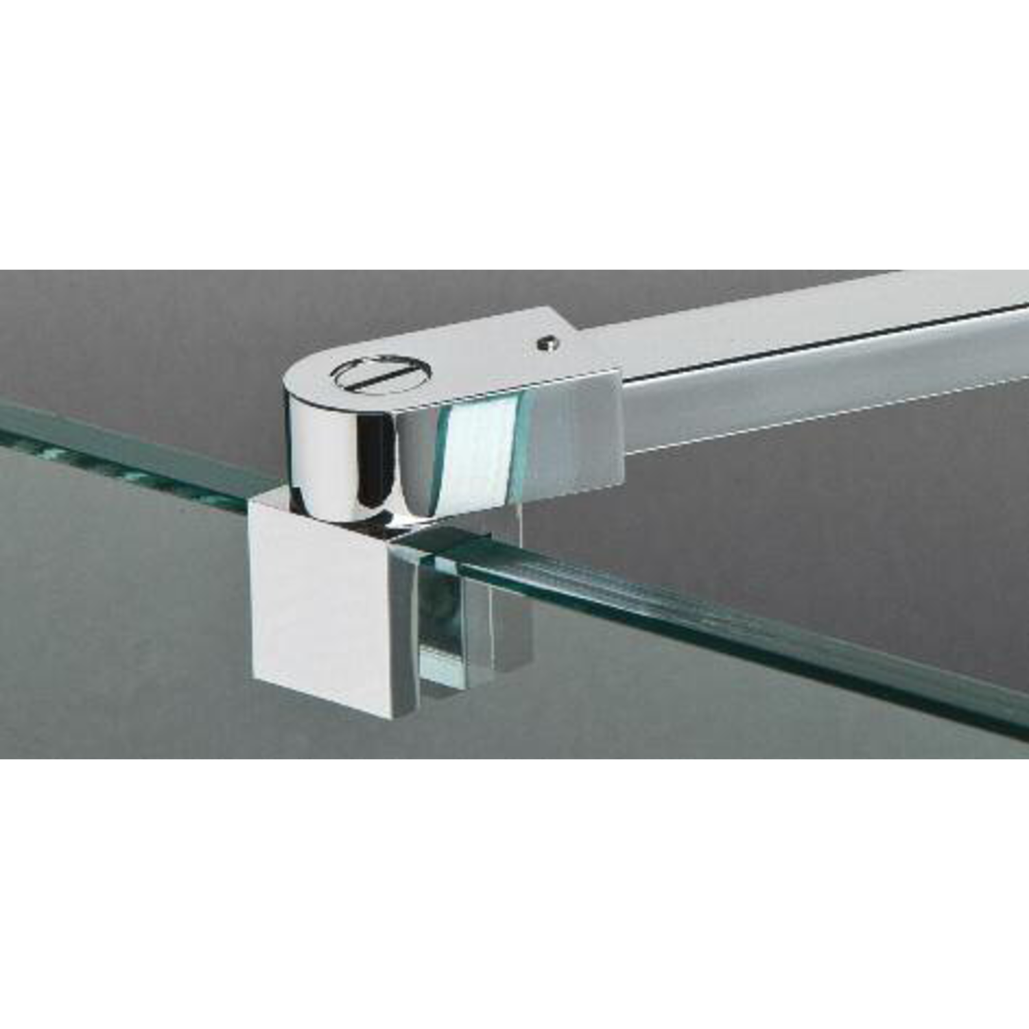 Stabilisatiestang wand/glas met dubbele scharnier, voor 8/12 mm glas, L1557, chroom