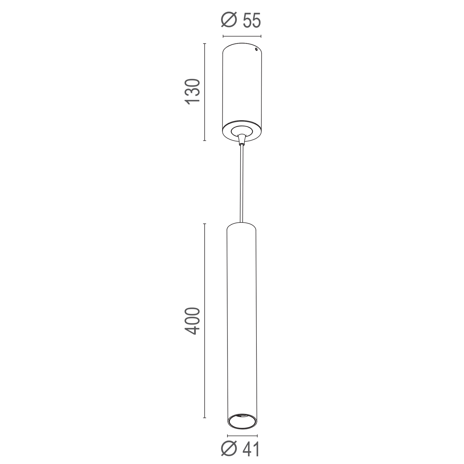 Linea pendel led noir 7W 230V 3000K 550lm 