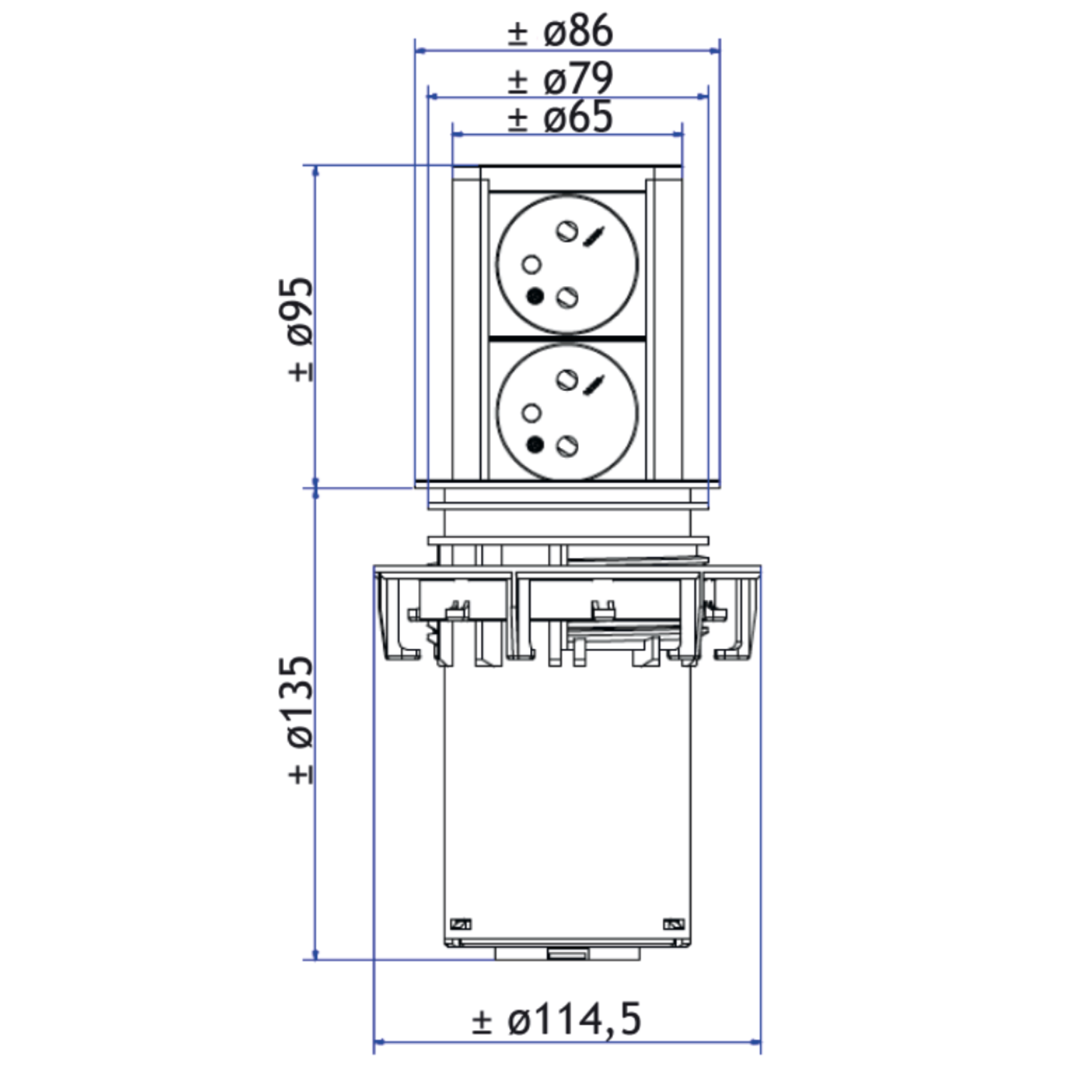 Elevator look inox b-f 2 prises  
