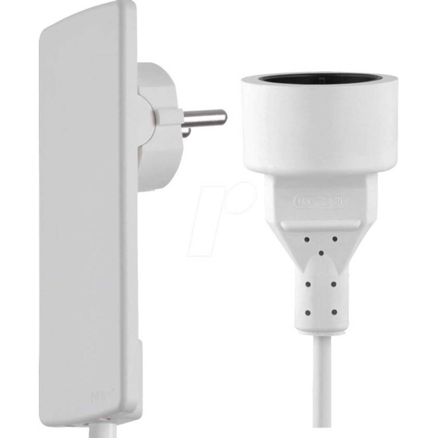 Evoline fiche extra plate+fiche femelle nl blanc  1,5m 250v 16a version nl