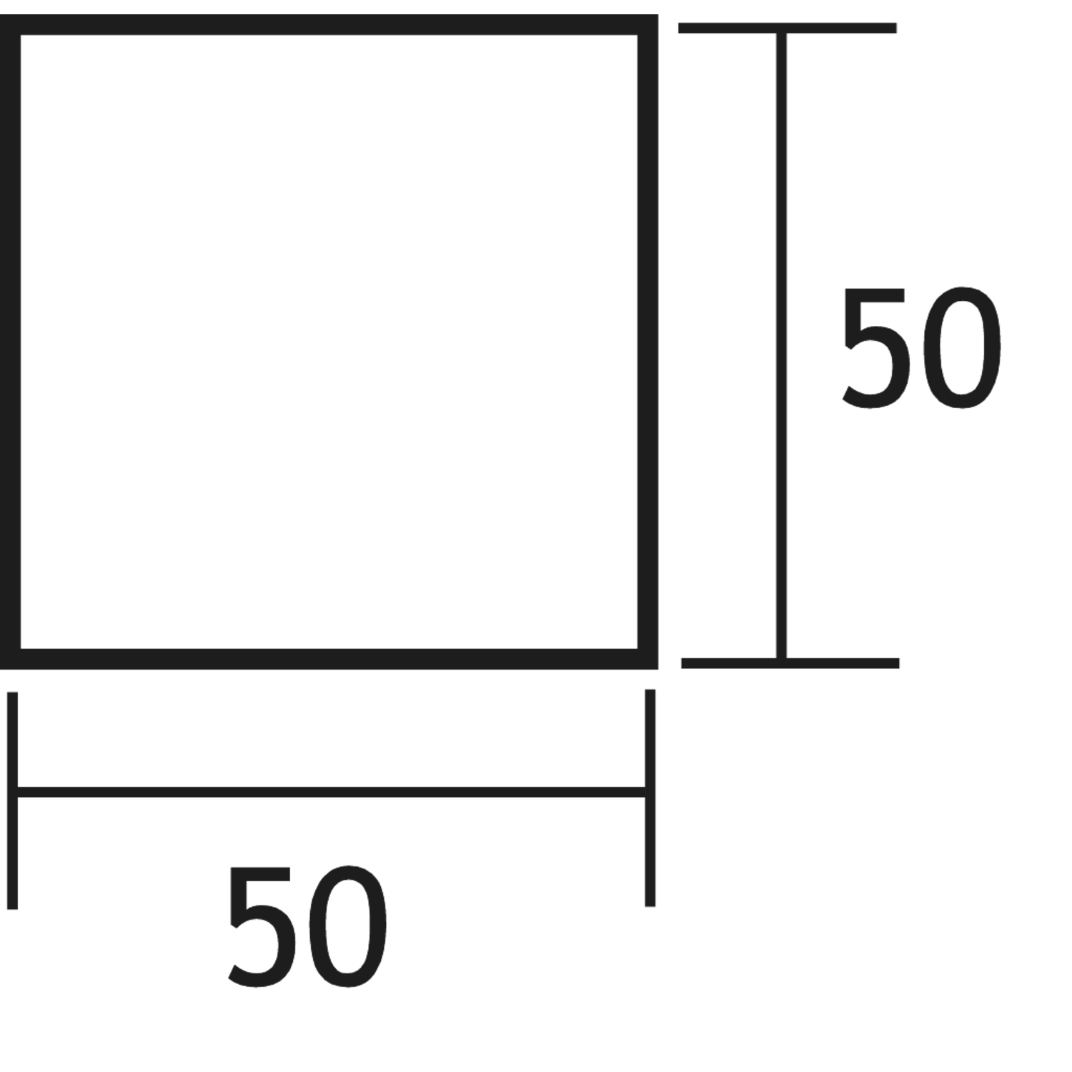 Tafelpoot capri 50 alu h:1100mm 50x50mm