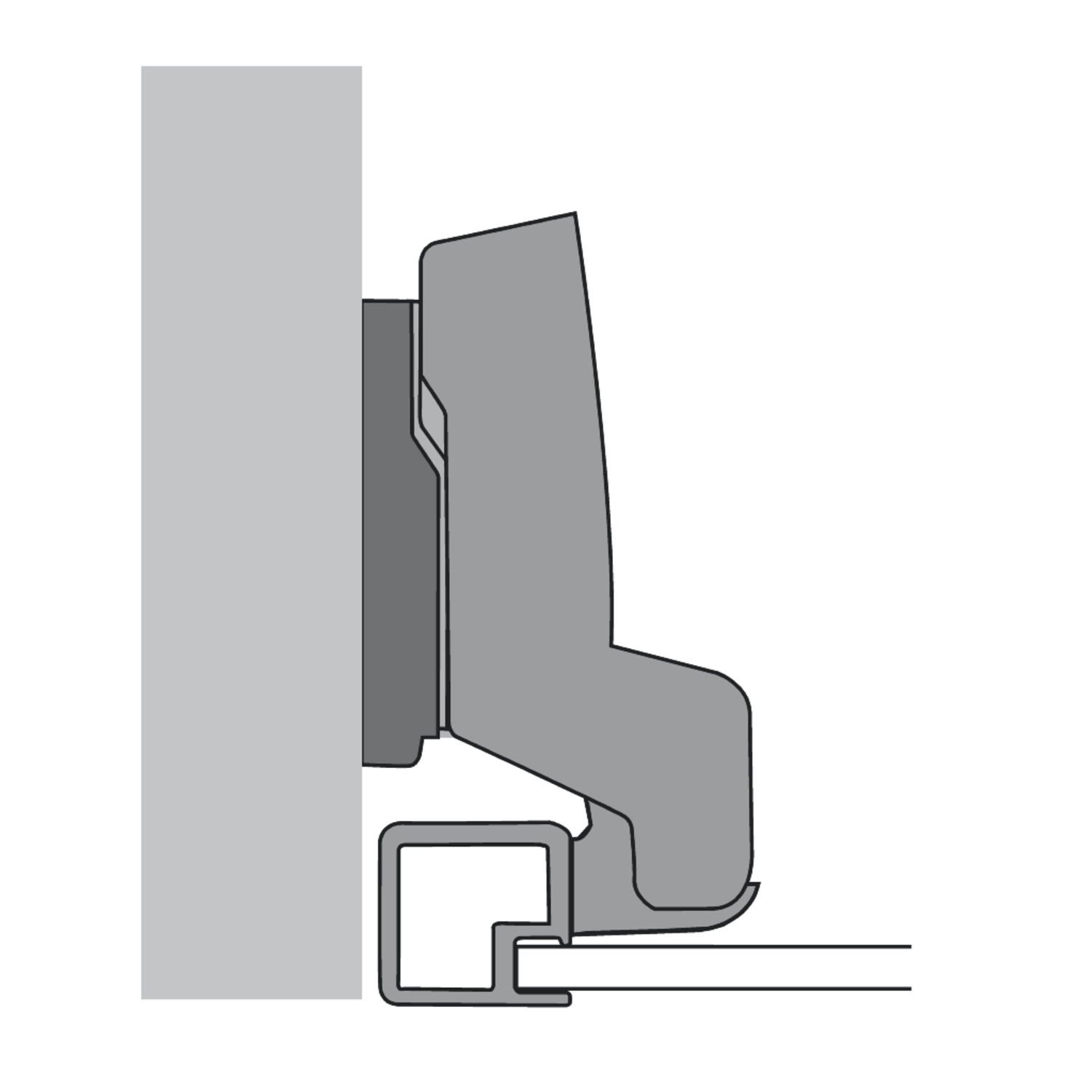 Sensys scharnier voor aluminium frame met geïntegreerde demping (Sensys 8638i), vernikkeld, inliggend, openingshoek 95°, voor schroefbevestiging (-)