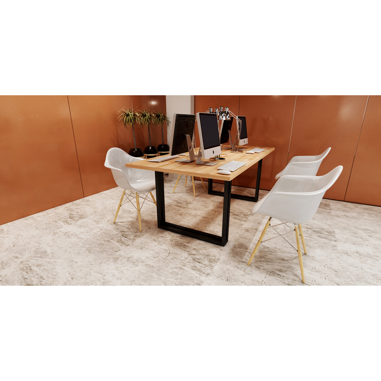 Piètement U Twin 40x110 noir mat